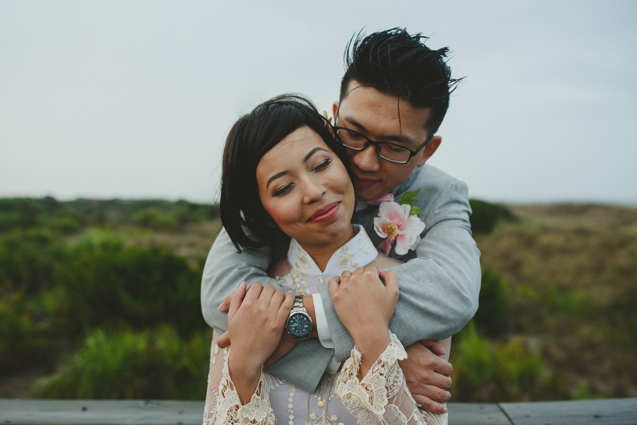 Tybee Island Wedding Photographer - Couple hugging