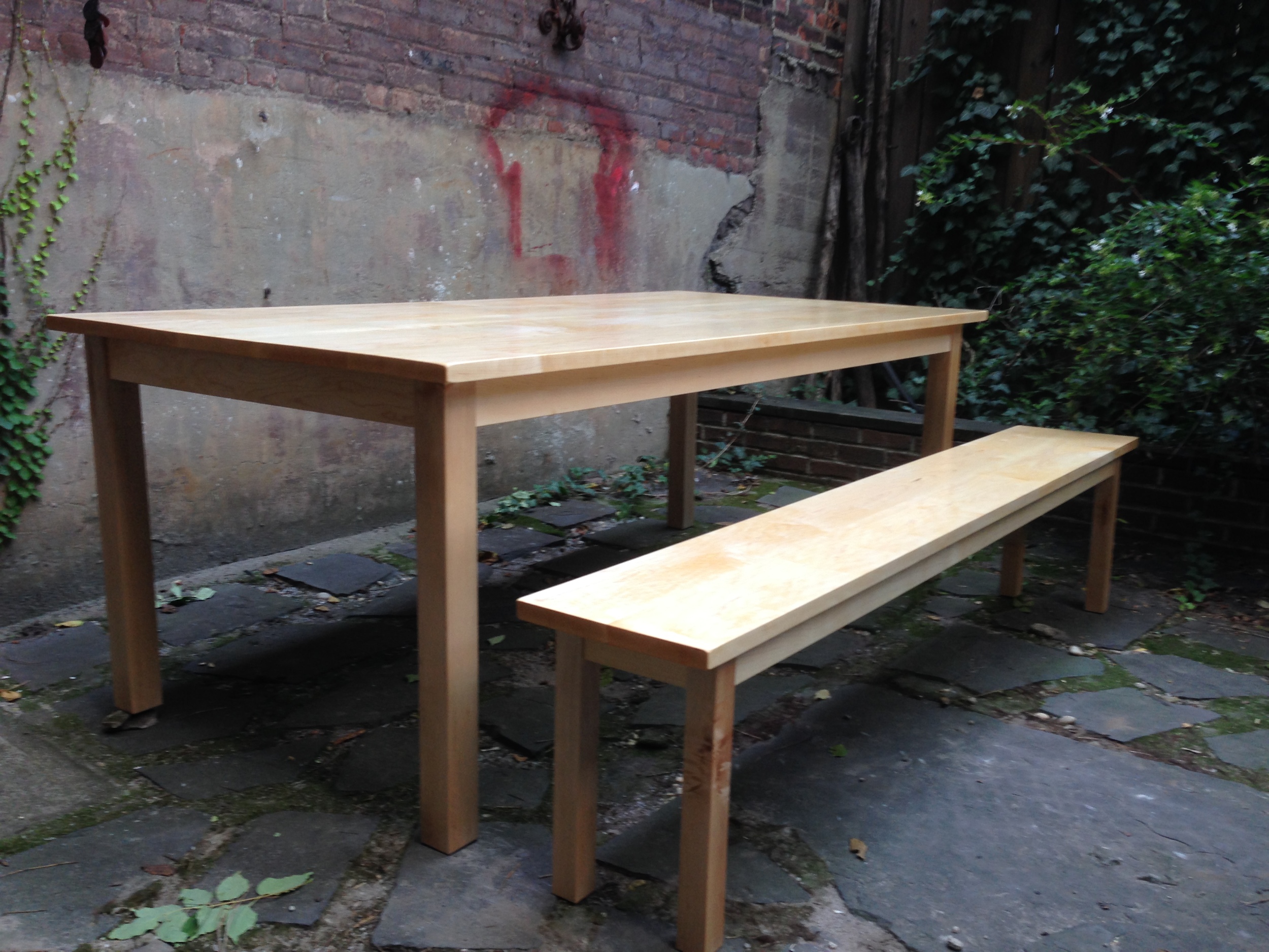 Maple Table and Bench