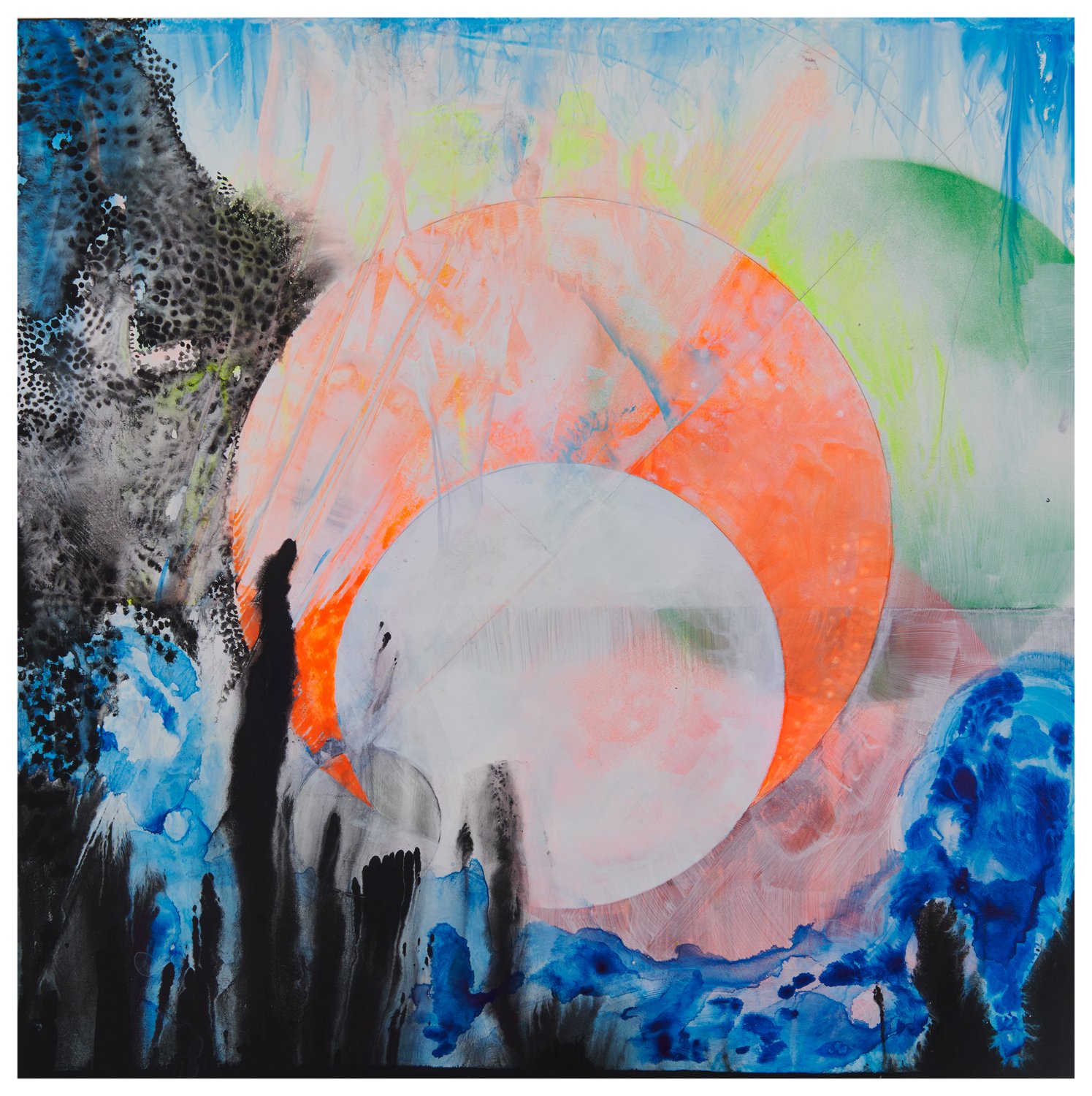 11. Millie Benson Eclipse, Gouache, Spray Paint, Pencil on Wood 16 x 16 inches 2022.jpg