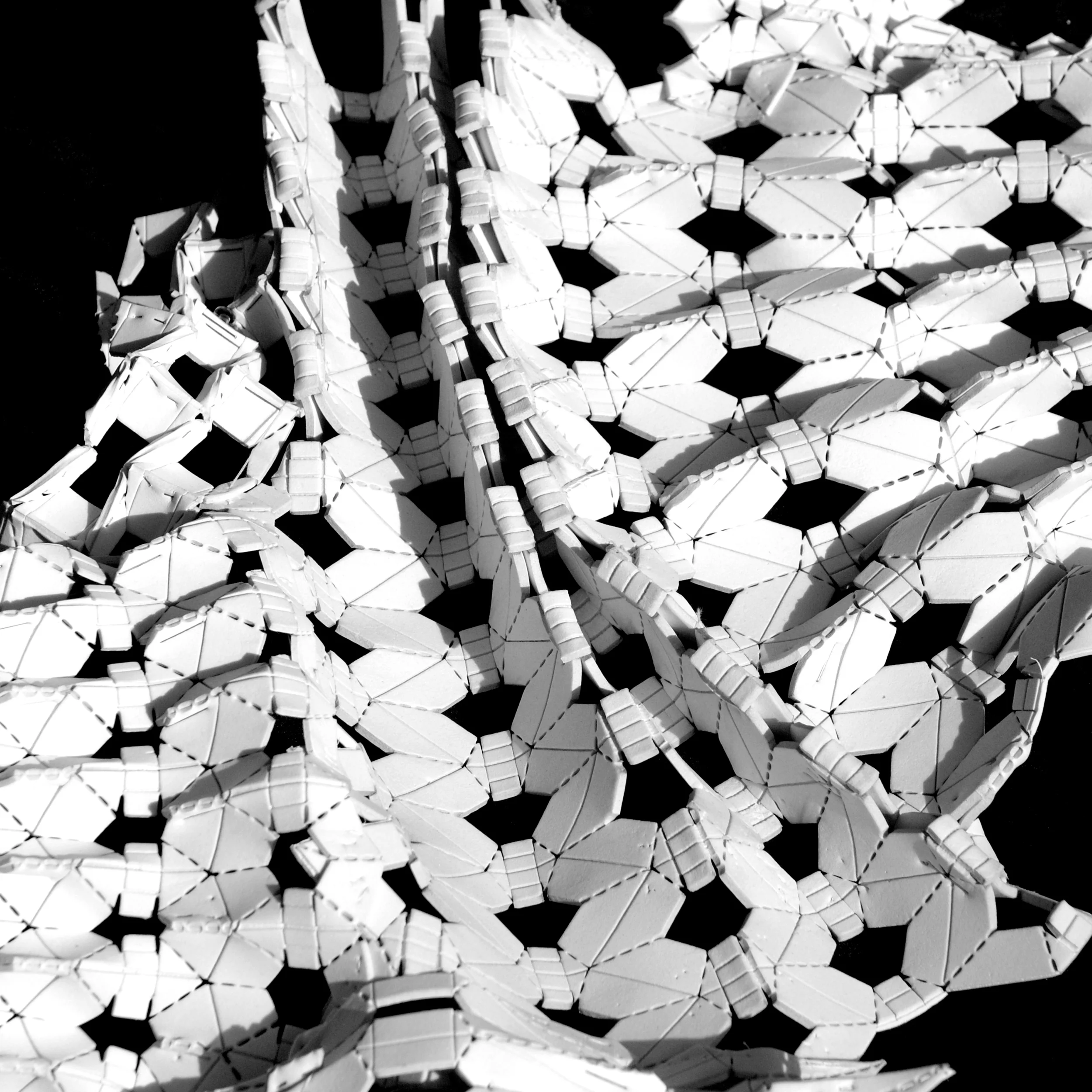 laser cut fabric facade study