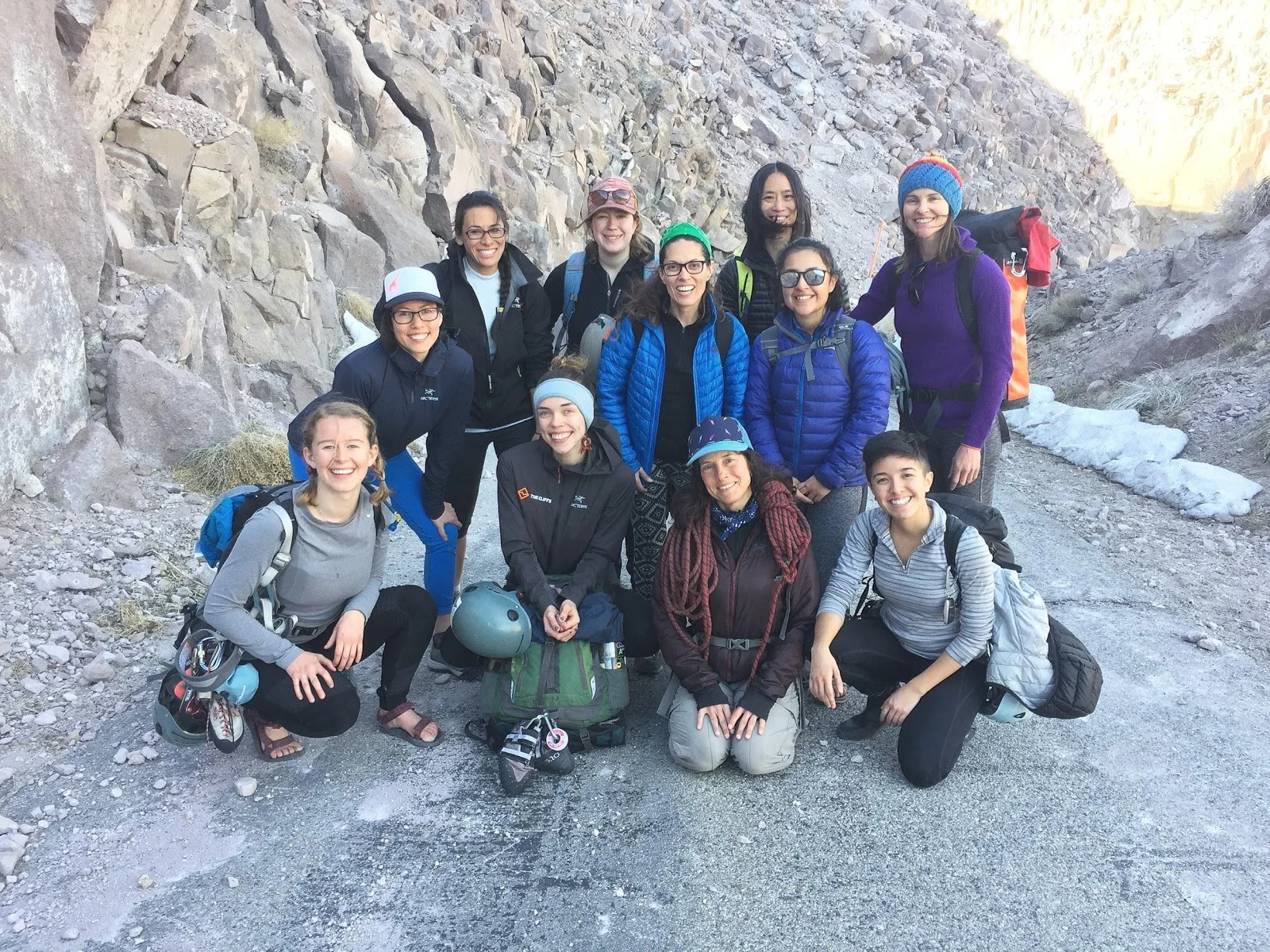 The ladies of the Intro to Trad Clinic at the WCF, taught by Katie Lambert