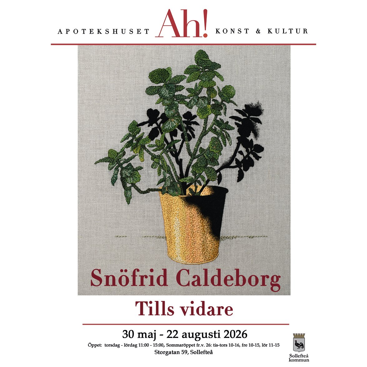 Tills vidare, 30/5 - 22/8, Apotekshuset Konst &amp; Kultur, Sollefteå