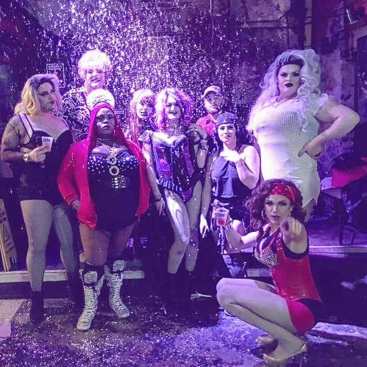 Athens drag troupe - The Kourtesans - performing at Sister Louisa's. 