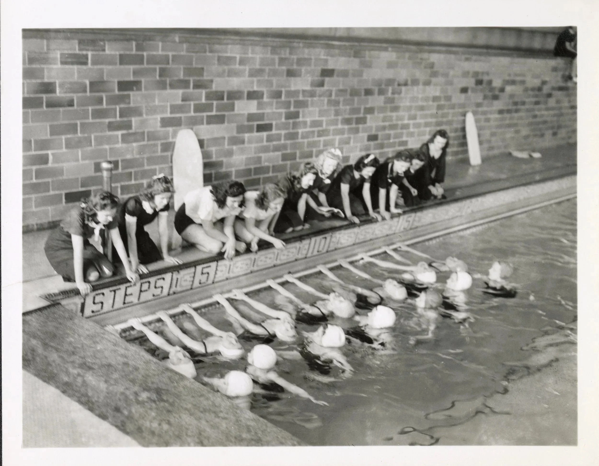  The members of the swim team gathered together.   Photo courtesy of the Beulah Culbertson Archives and Special Collections. 