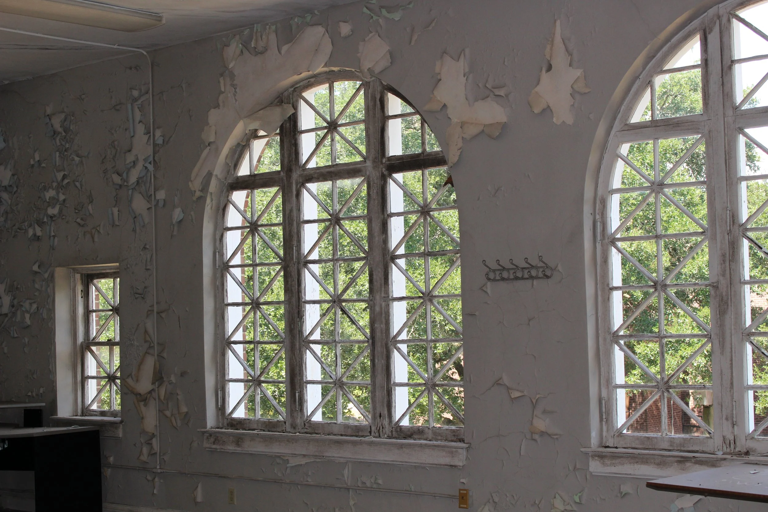  The iconic round windows of the second floor in the dance studio. 
