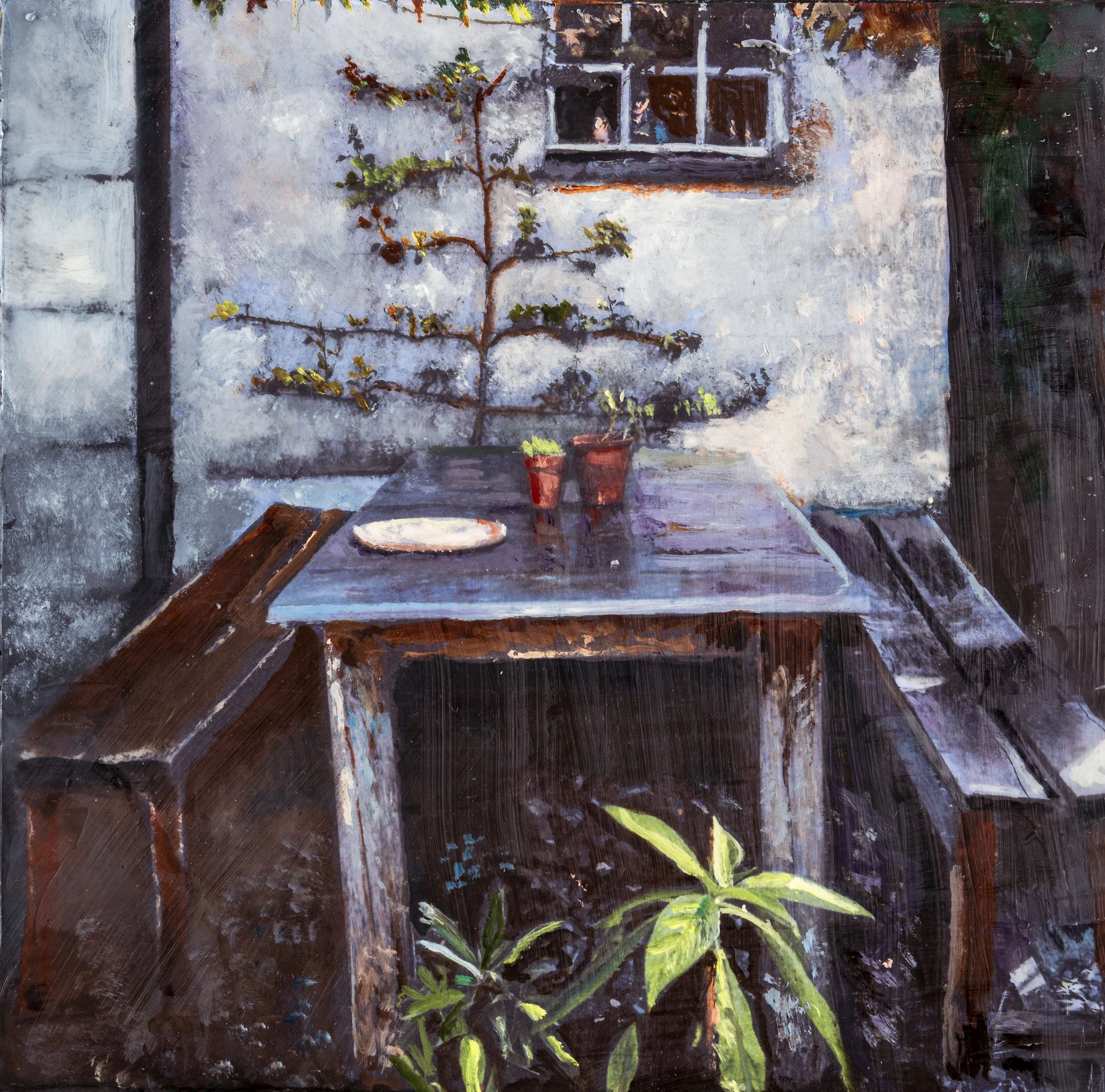 No Really Who's There? 8 x 8 oil and encaustic.JPG