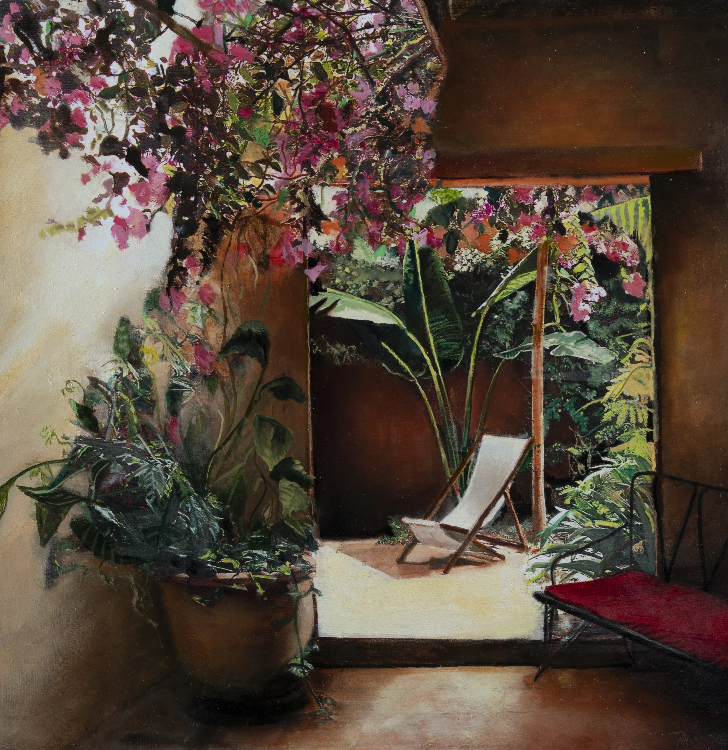 In Bloom 17 x 17 oil on treated paper.JPG