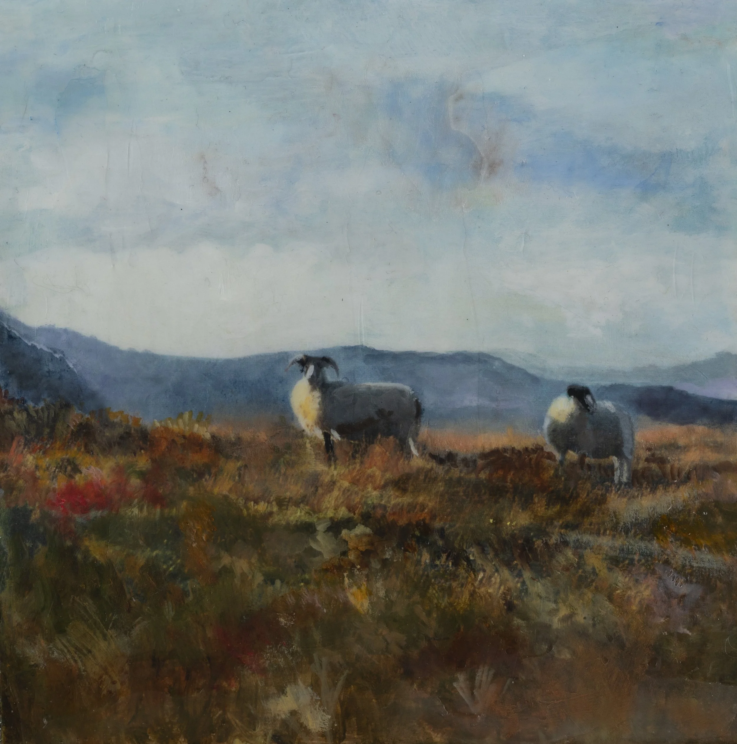 Move Along Now 4 x 4 oil and encaustic.JPG