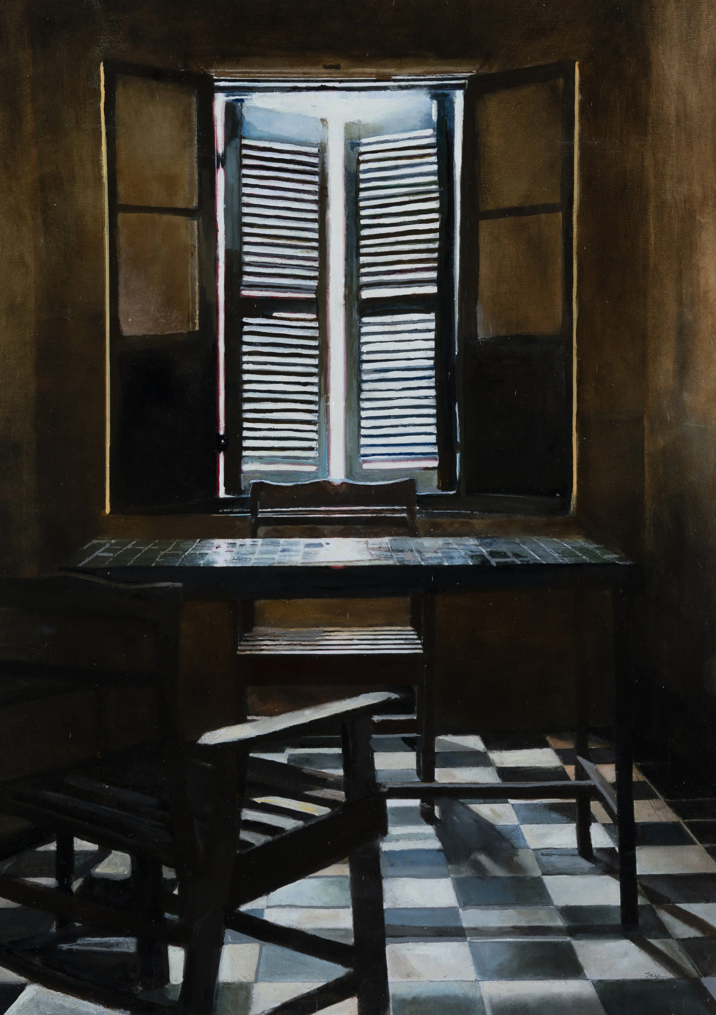 Stuck In 23 x 17 oil on treated paper.JPG