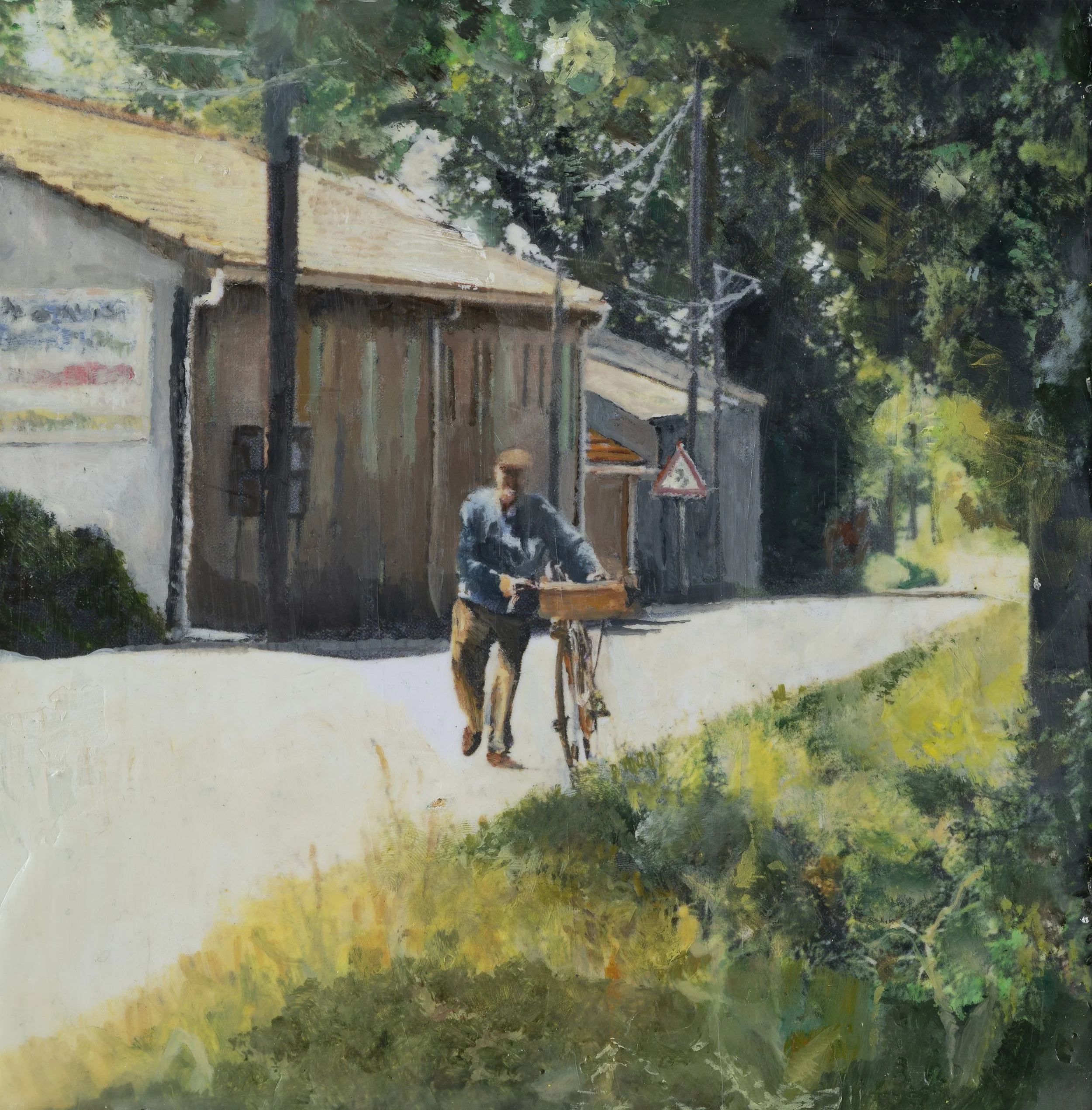 What's The Rush 6 x 6 oil and encaustic.JPG