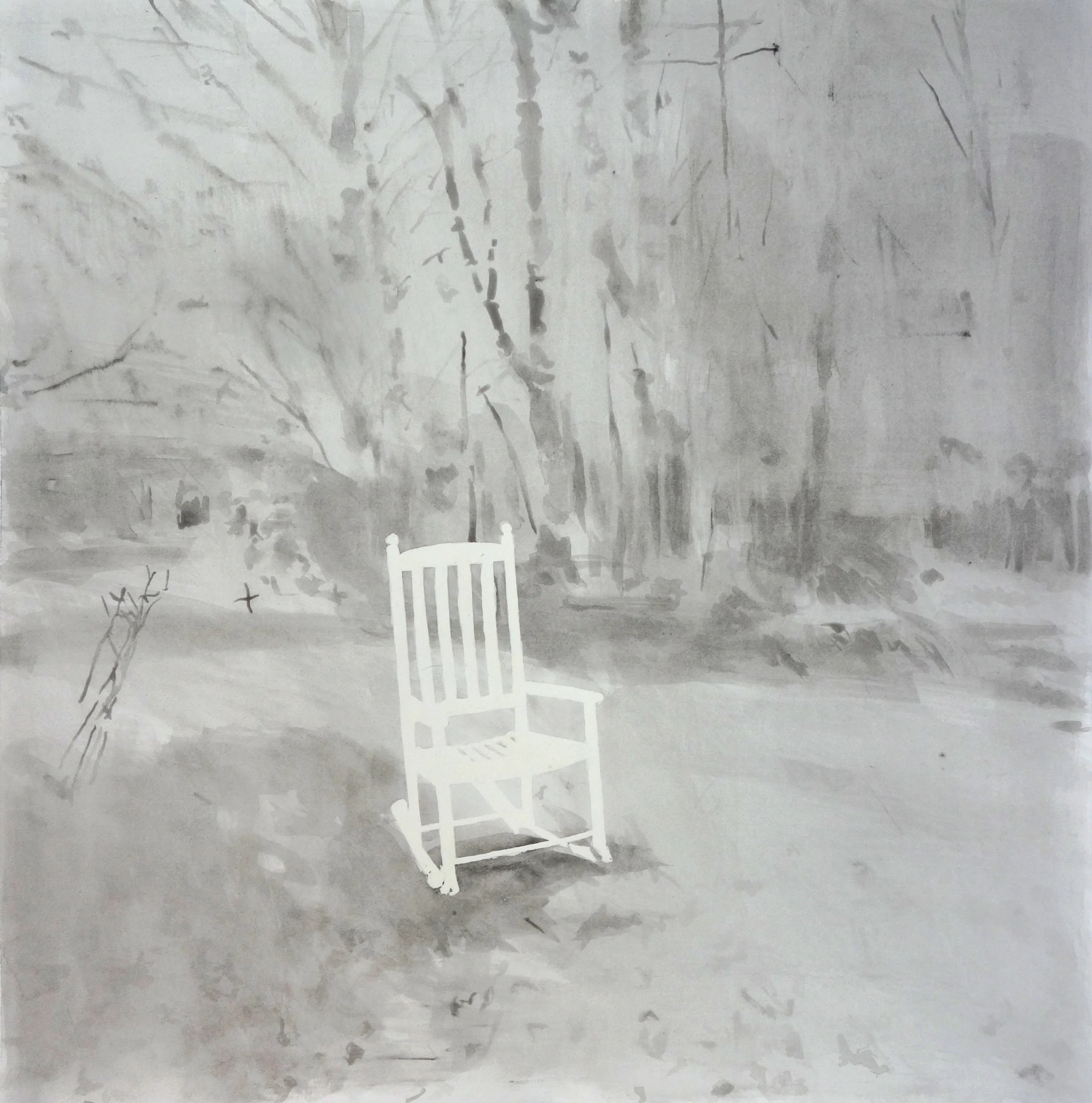 woods II, watercolor on paper, 24" x 24", 2017 (available)