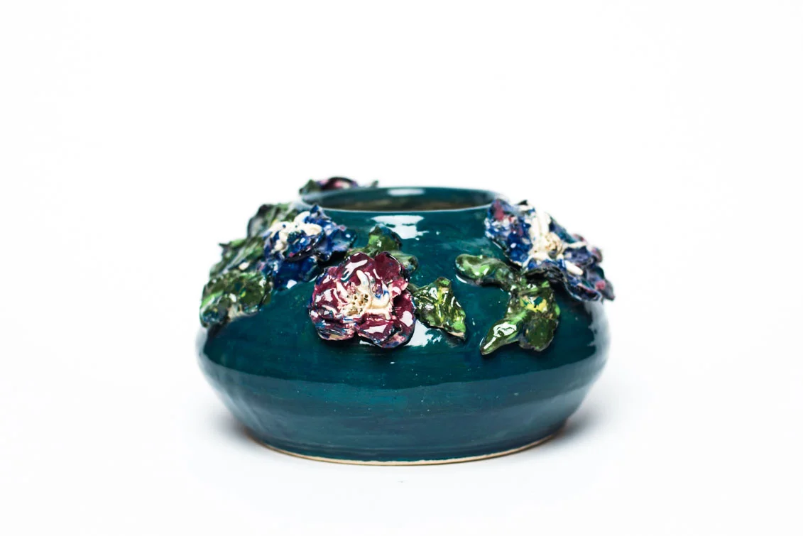Green Vase with Flowers (146.2)