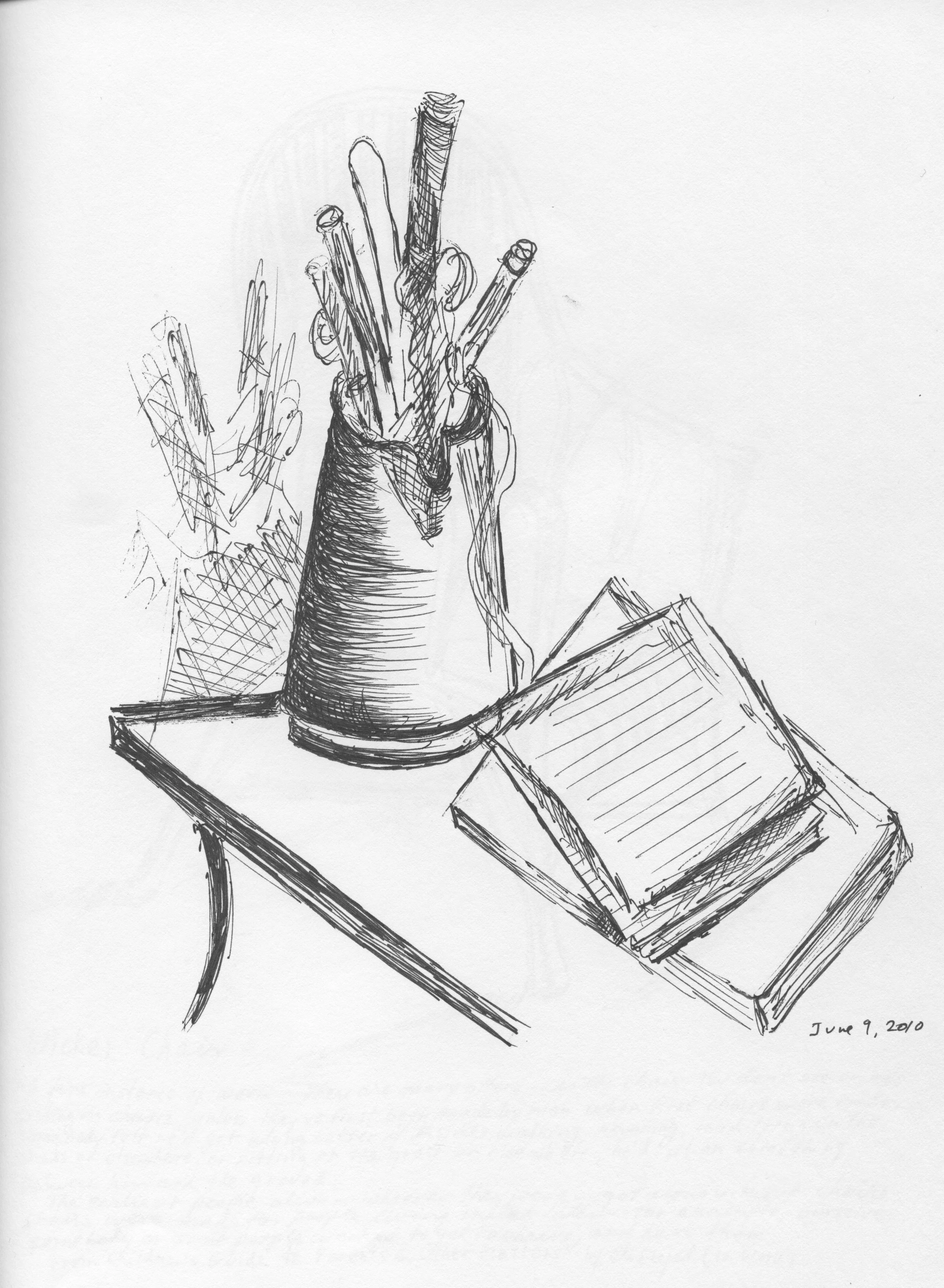Pen & Pencils in Metale Container.jpeg