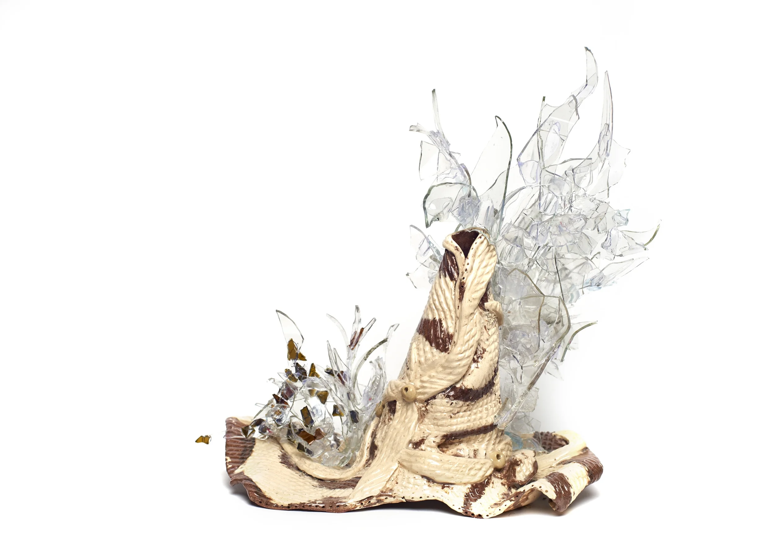 White & Brown Clay with Clear Glass (155.3)