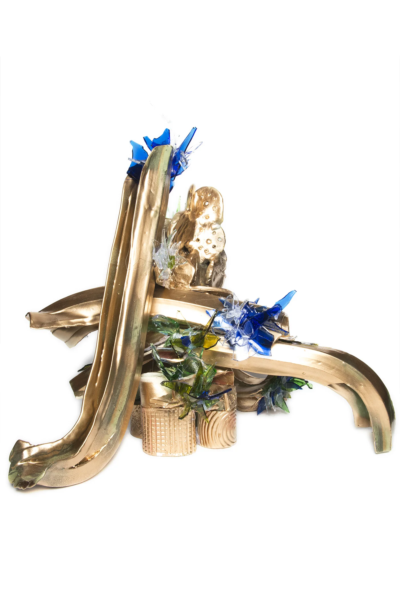 Display in Gold & Glass Flowers (199.3)