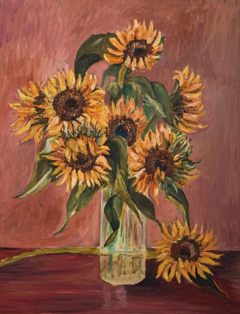 Sunflowers in a Glass Vase (16)