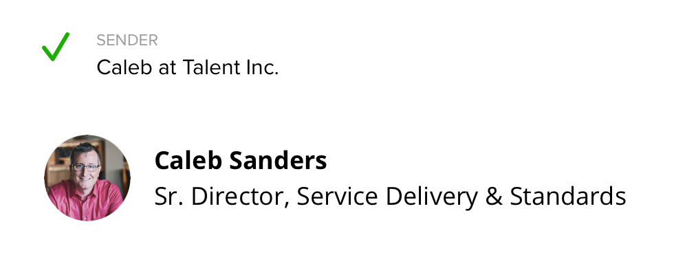 Humanized HTML email with the face of our network.