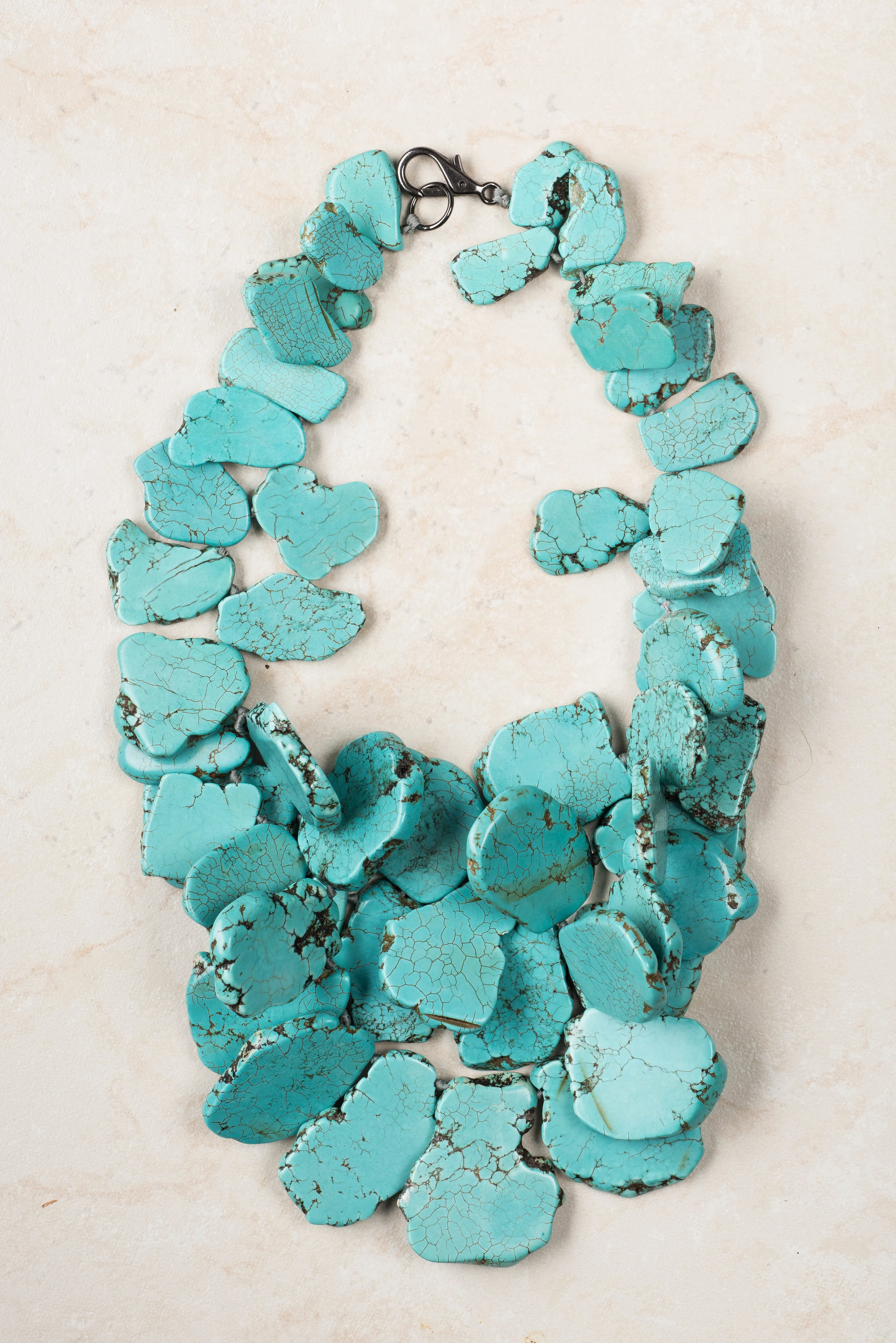 turquoise chunk necklace/n91