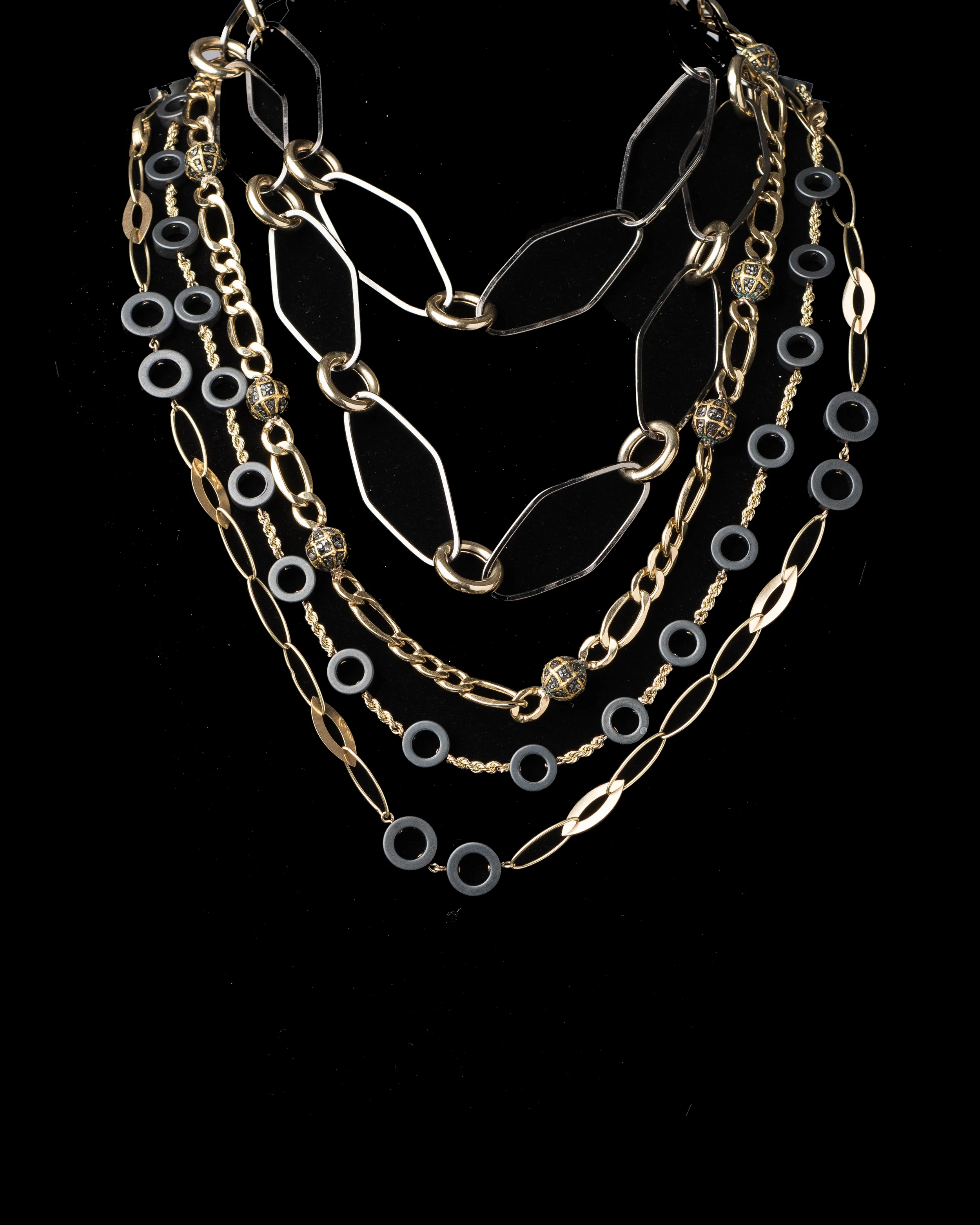 layered steel and gold/n23/n25/n27/n28