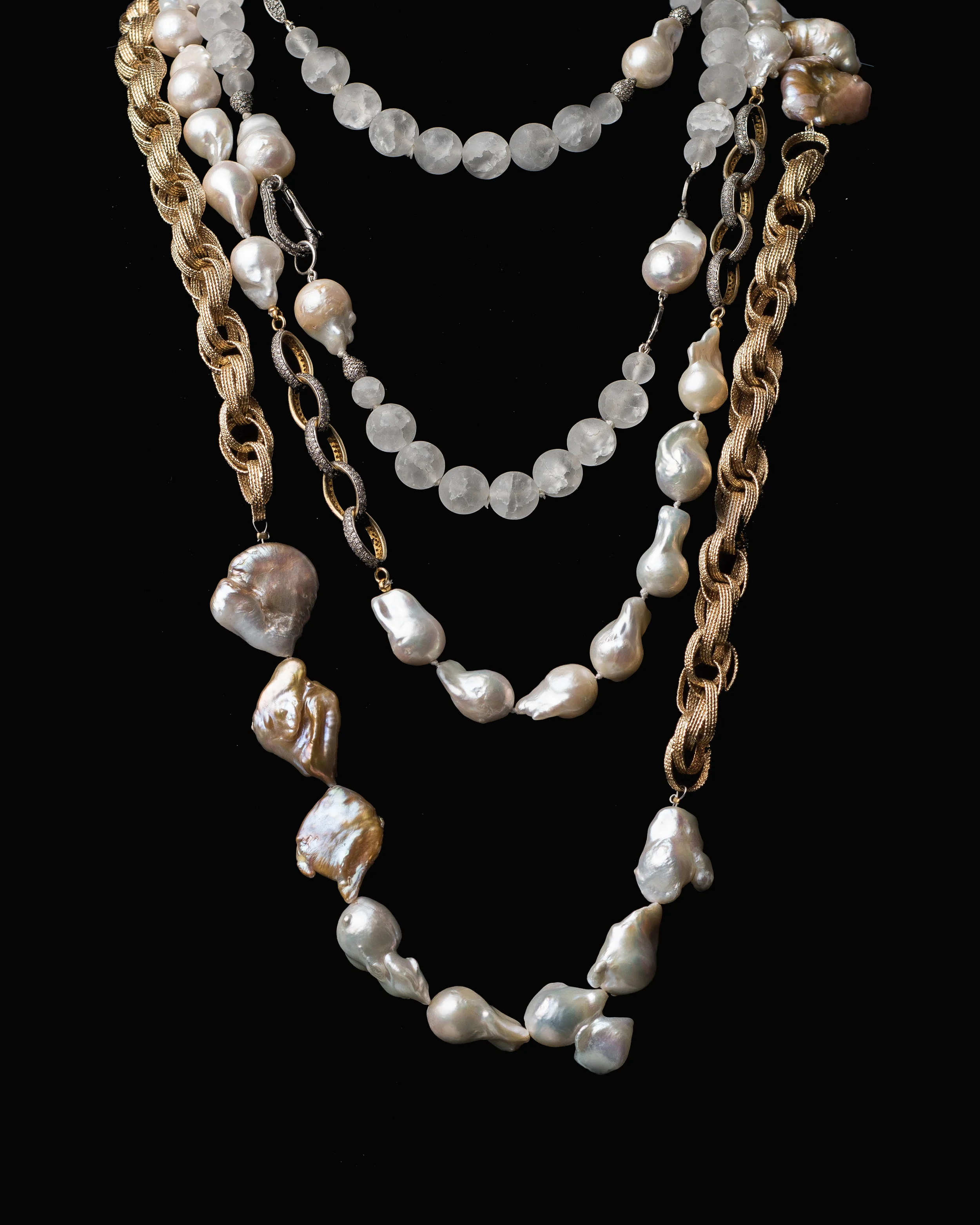 layered bead and pearl/14k gold/n10/n11/n12