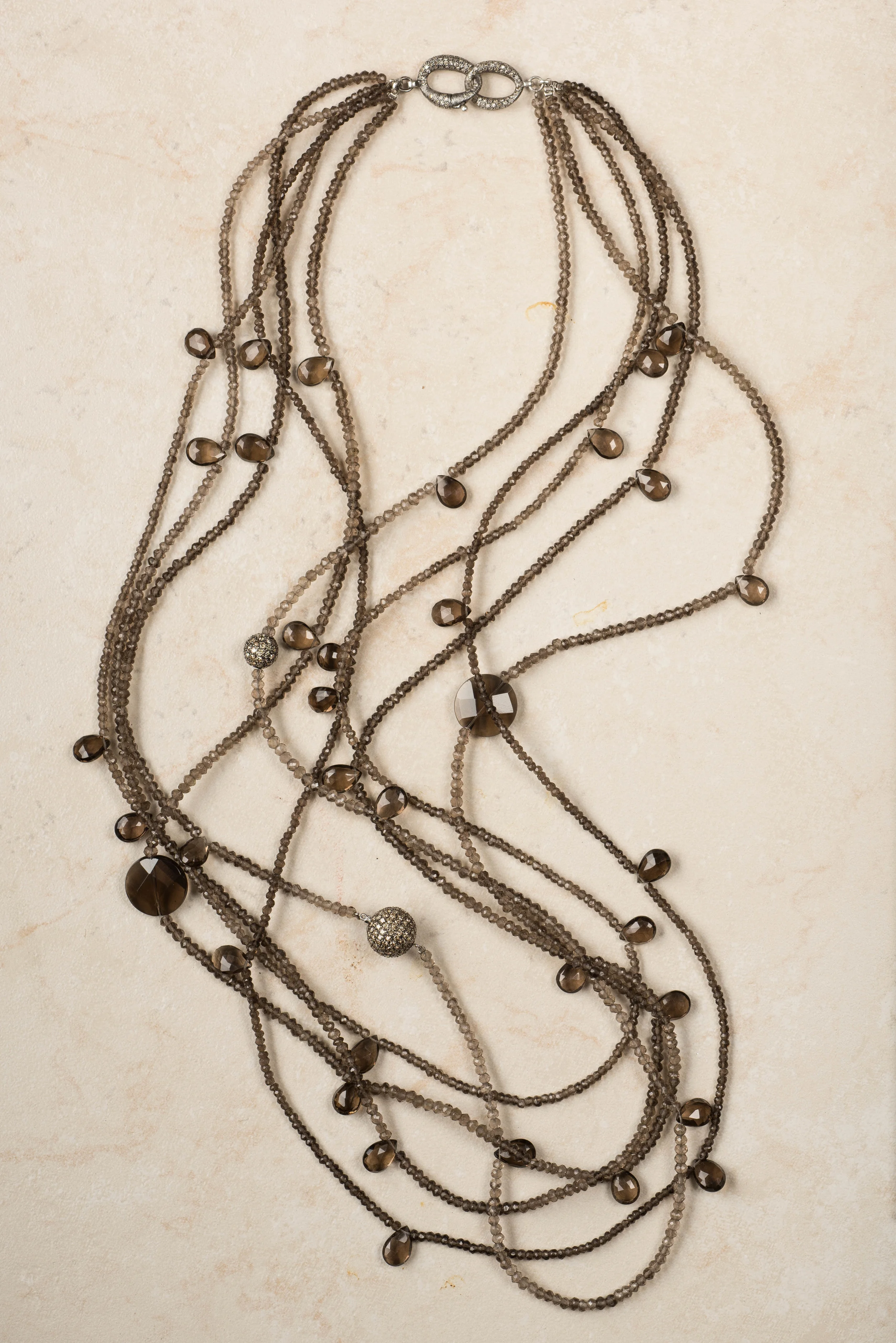 smoky topaz  bead, briolette, brown diamond beads/n17