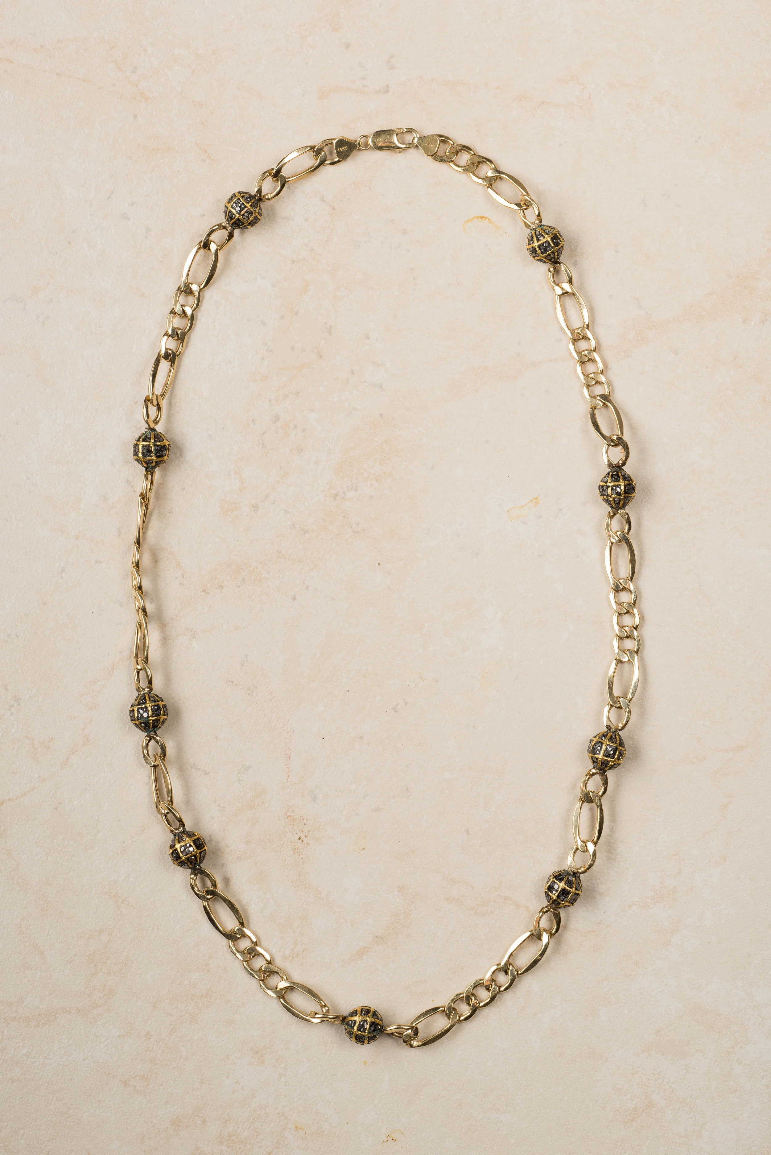 14 k gold chain and labradorite and 14 K beads/n23
