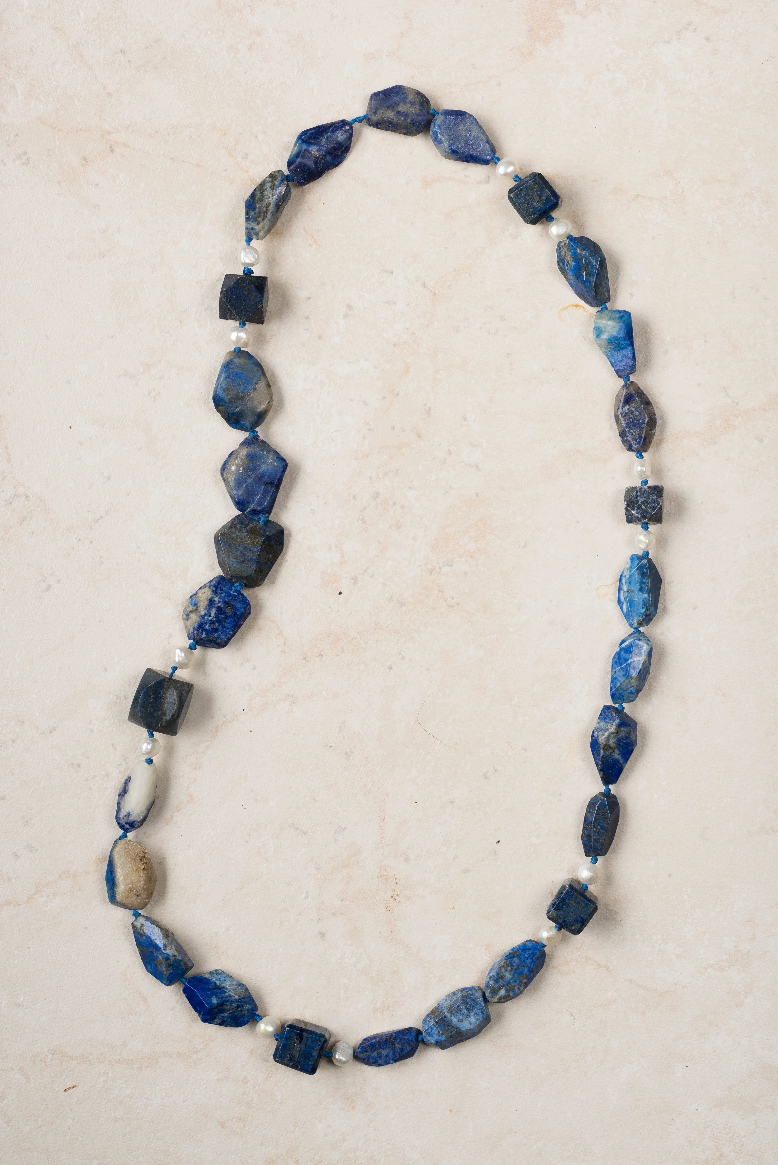 lapis and pearl necklace/no clasp /n94