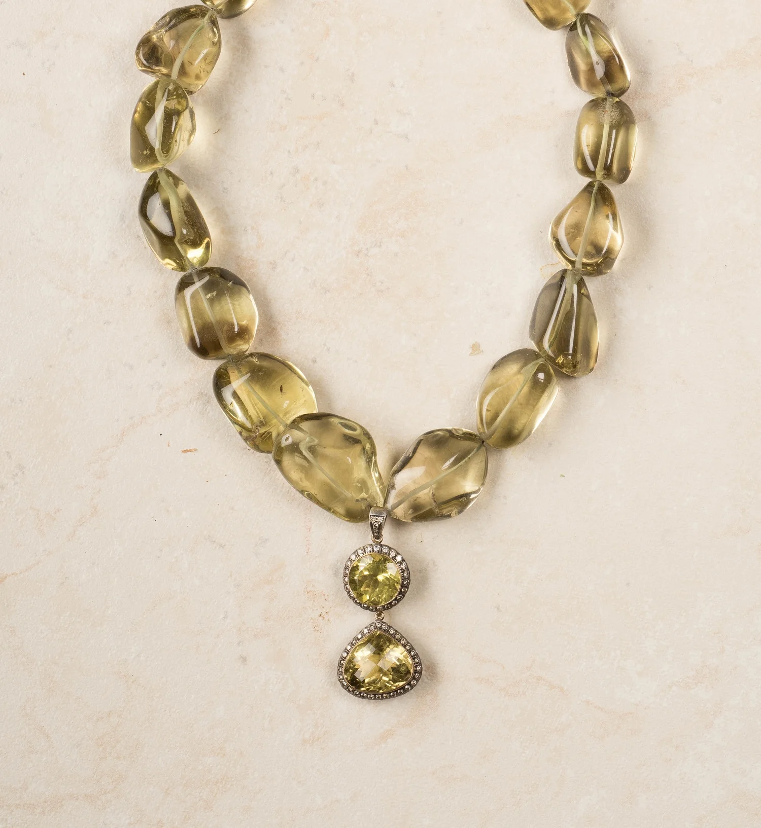 large citrine stone, citrine and diamond pendant/n37