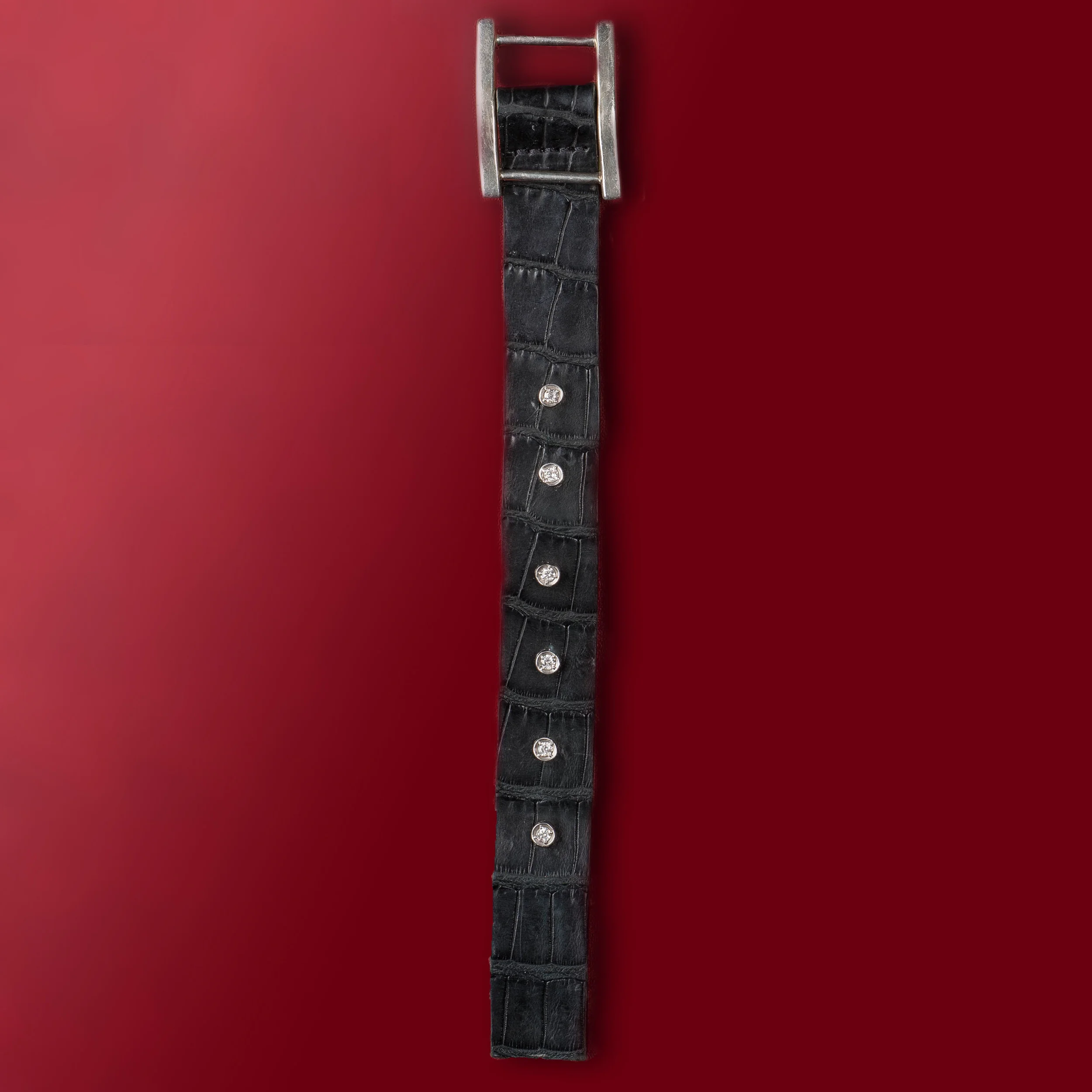 aligator buckle strip /0.65 carat diamond studded/b119