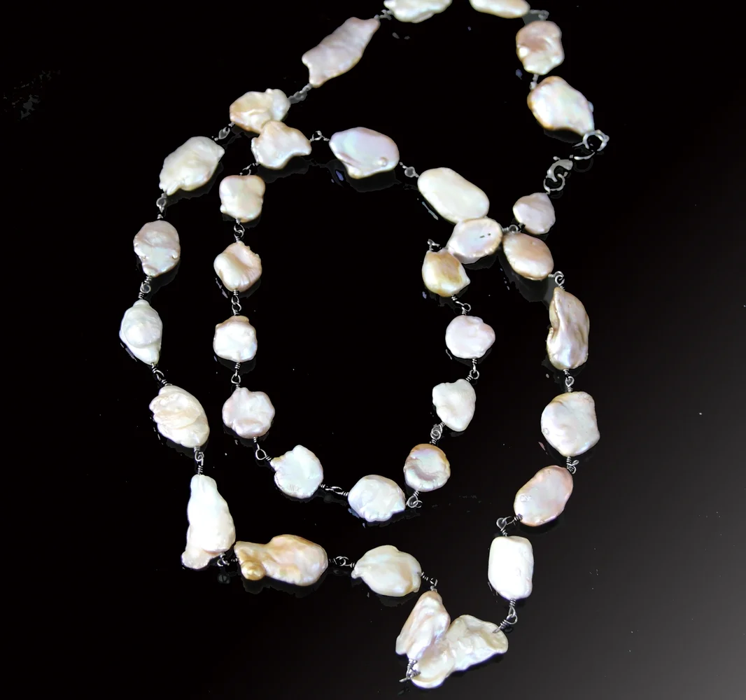 pink baroque pearl necklace/n192 