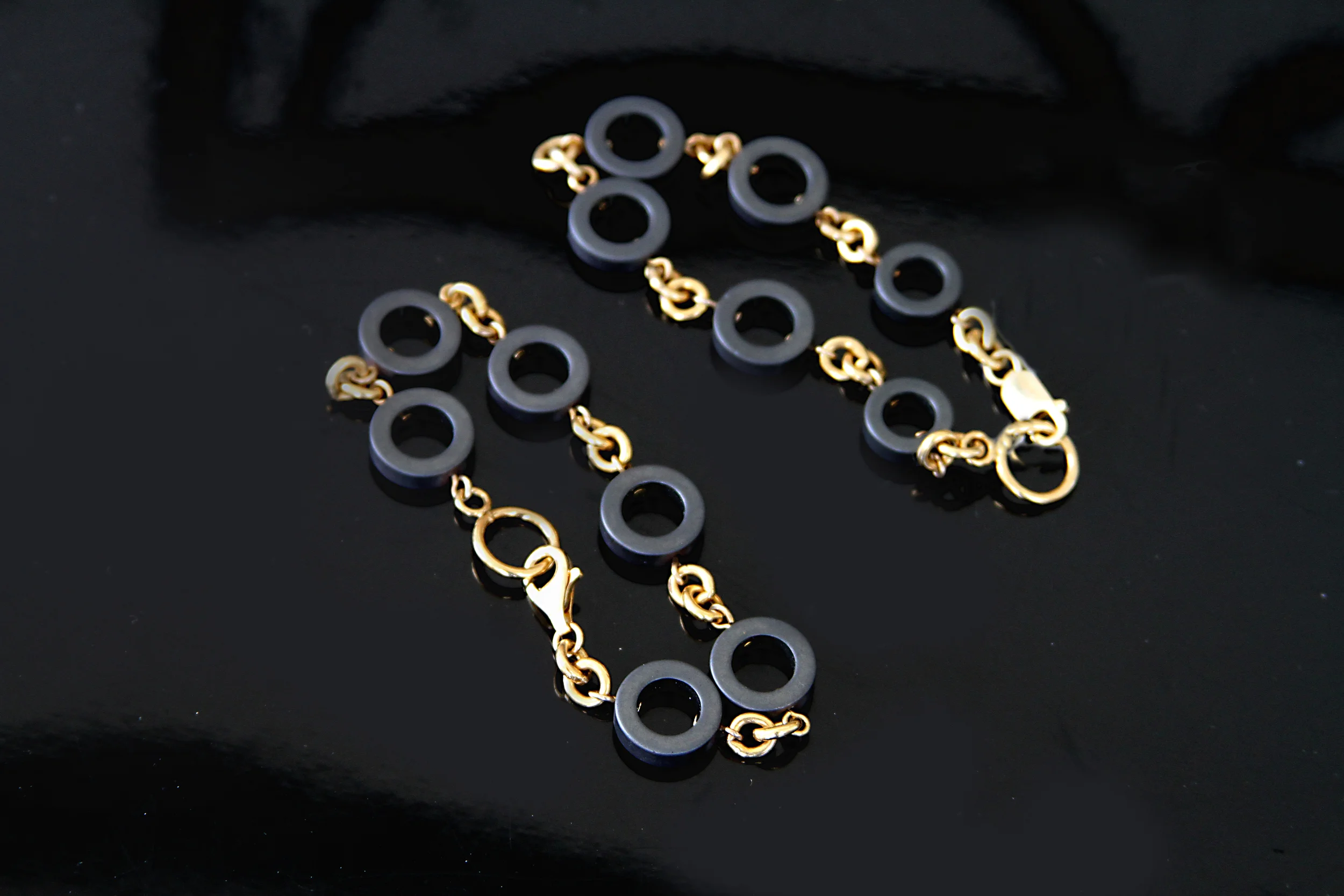 steel and 14K bracelet/b198