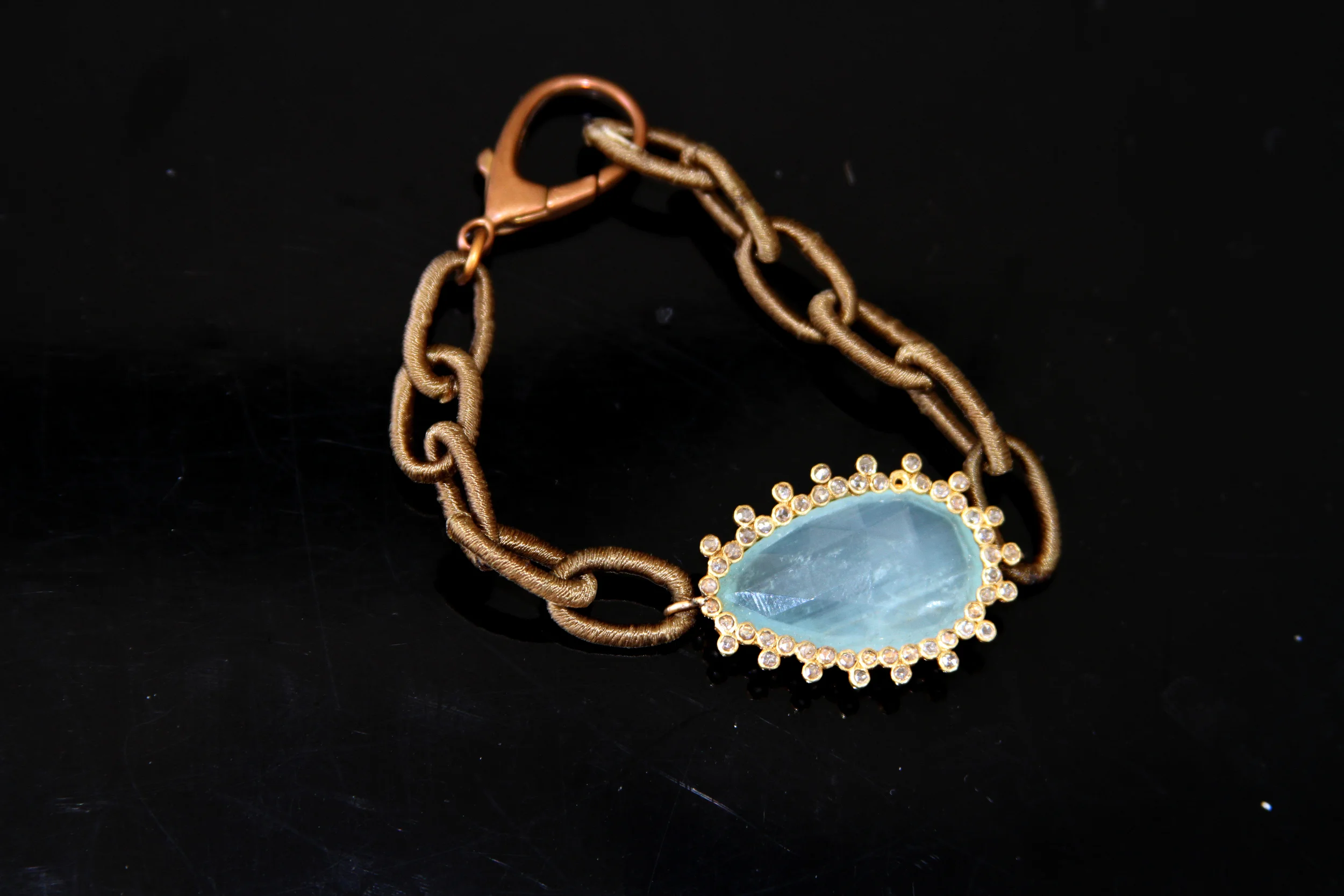 aqua and diamond bracelet/b211