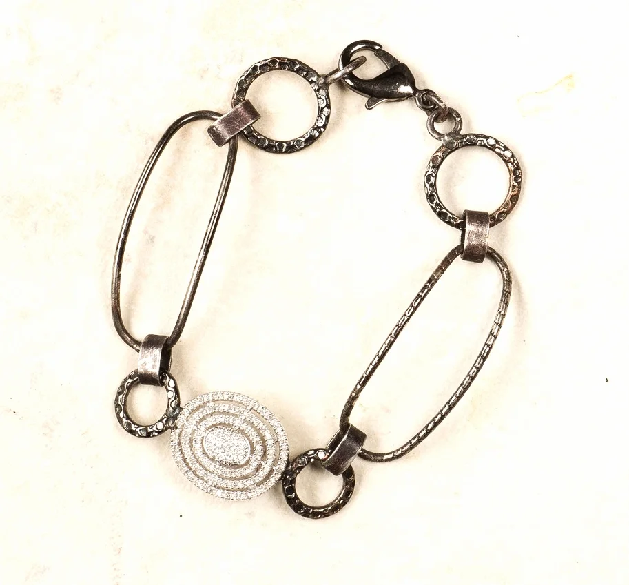 diamond oval, steel link/b76 