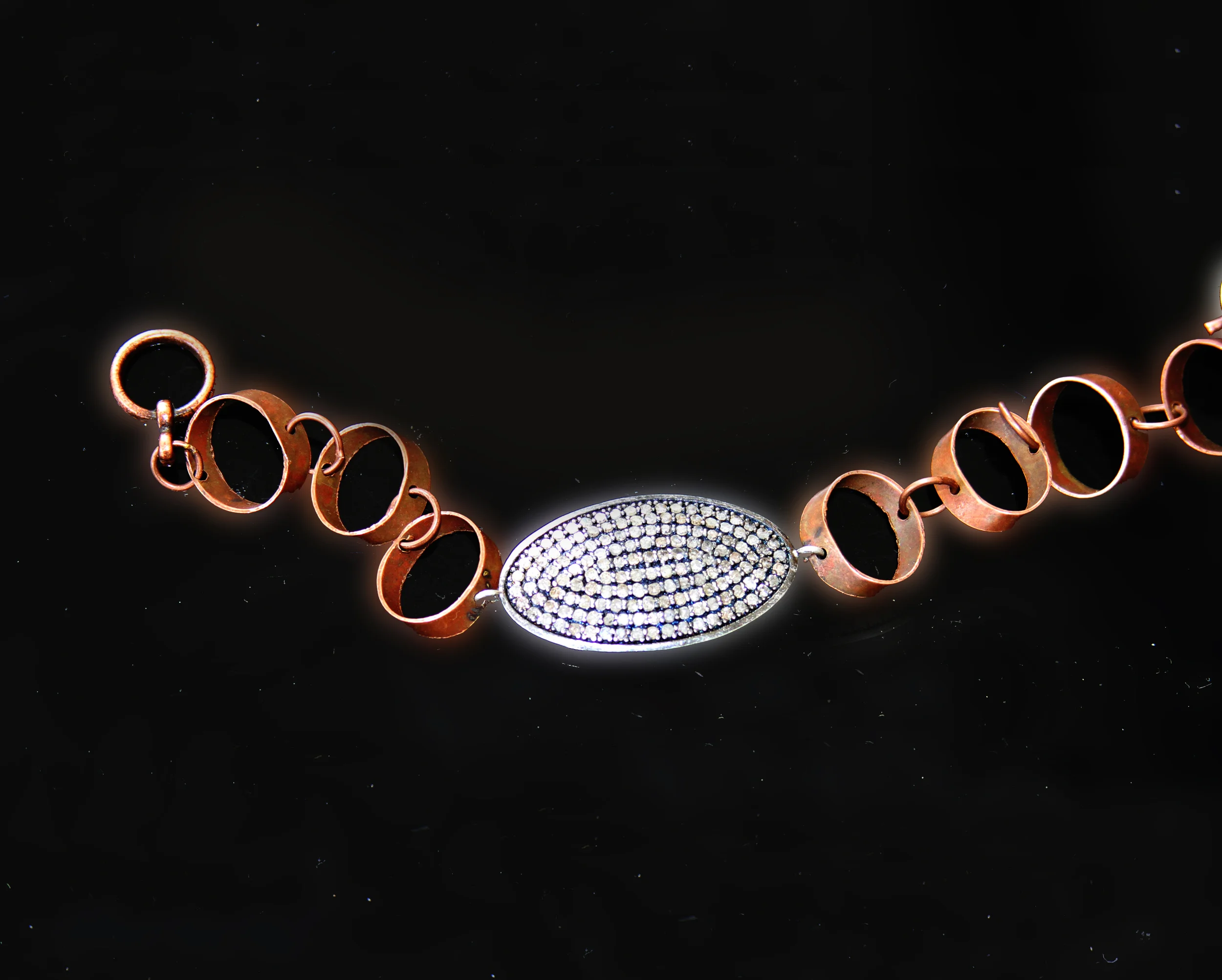 copper and diamond bracelet/b196