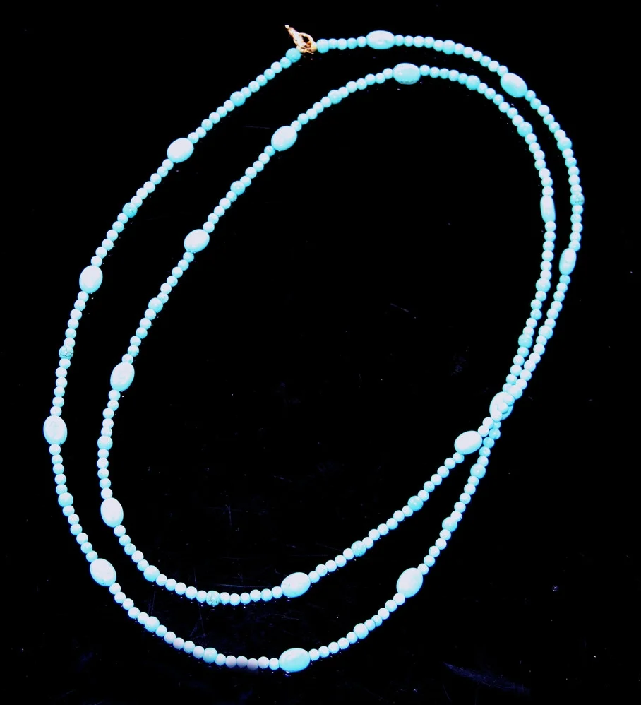 turquoise varied bead necklace/n221