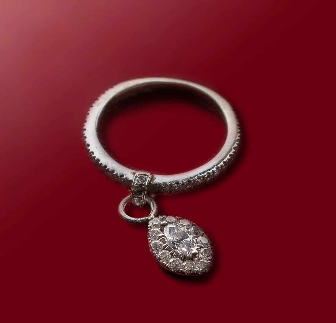 diamond dangle ring/r155