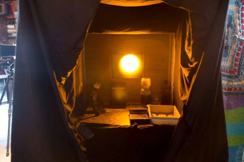 A view inside the Barbatype Darkbox