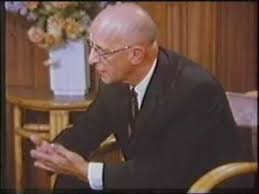Film still of Carl Rogers in counseling session with Gloria 
