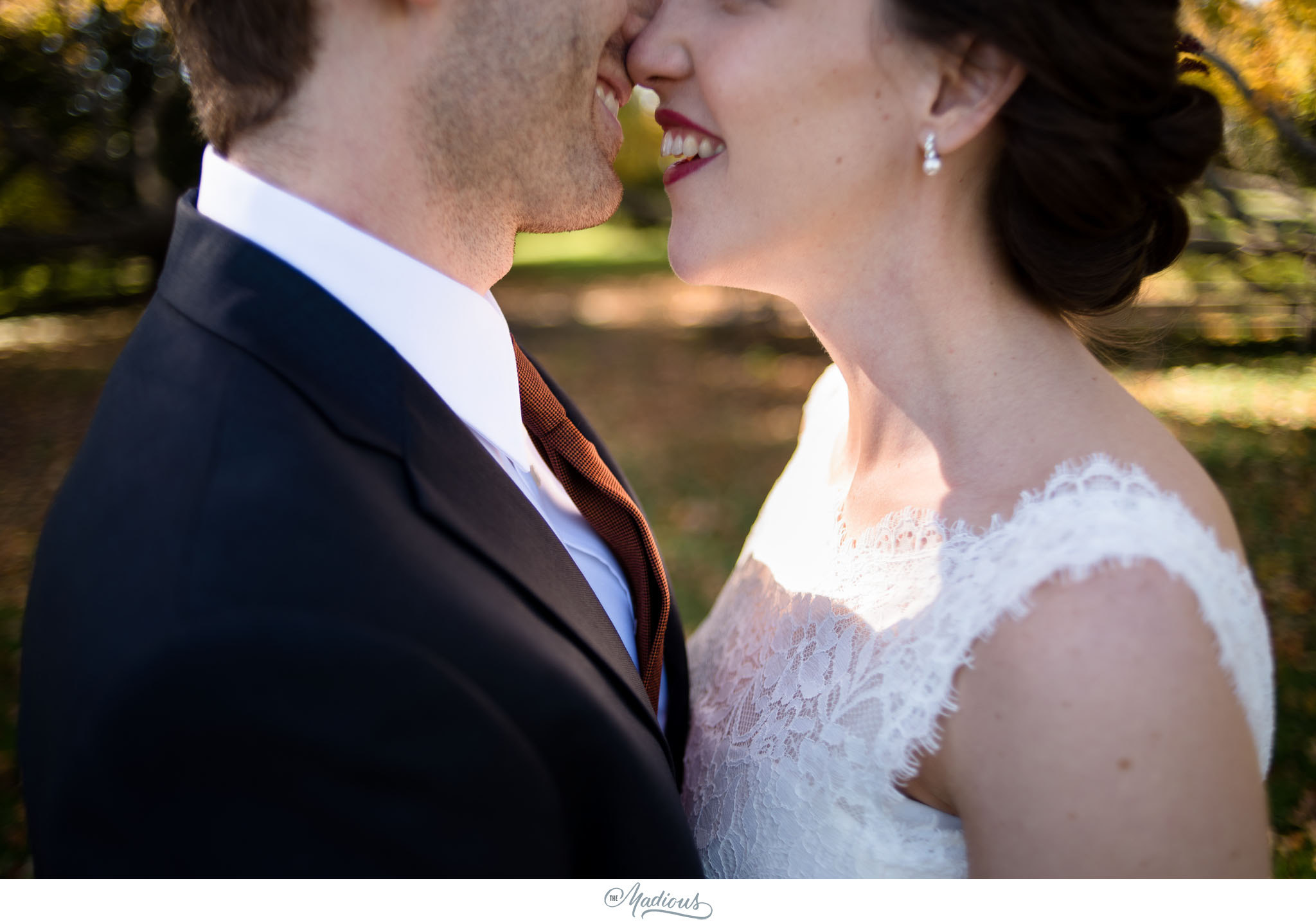 Cylburn Arboretum wedding photojournalism bride groom kisses smiles