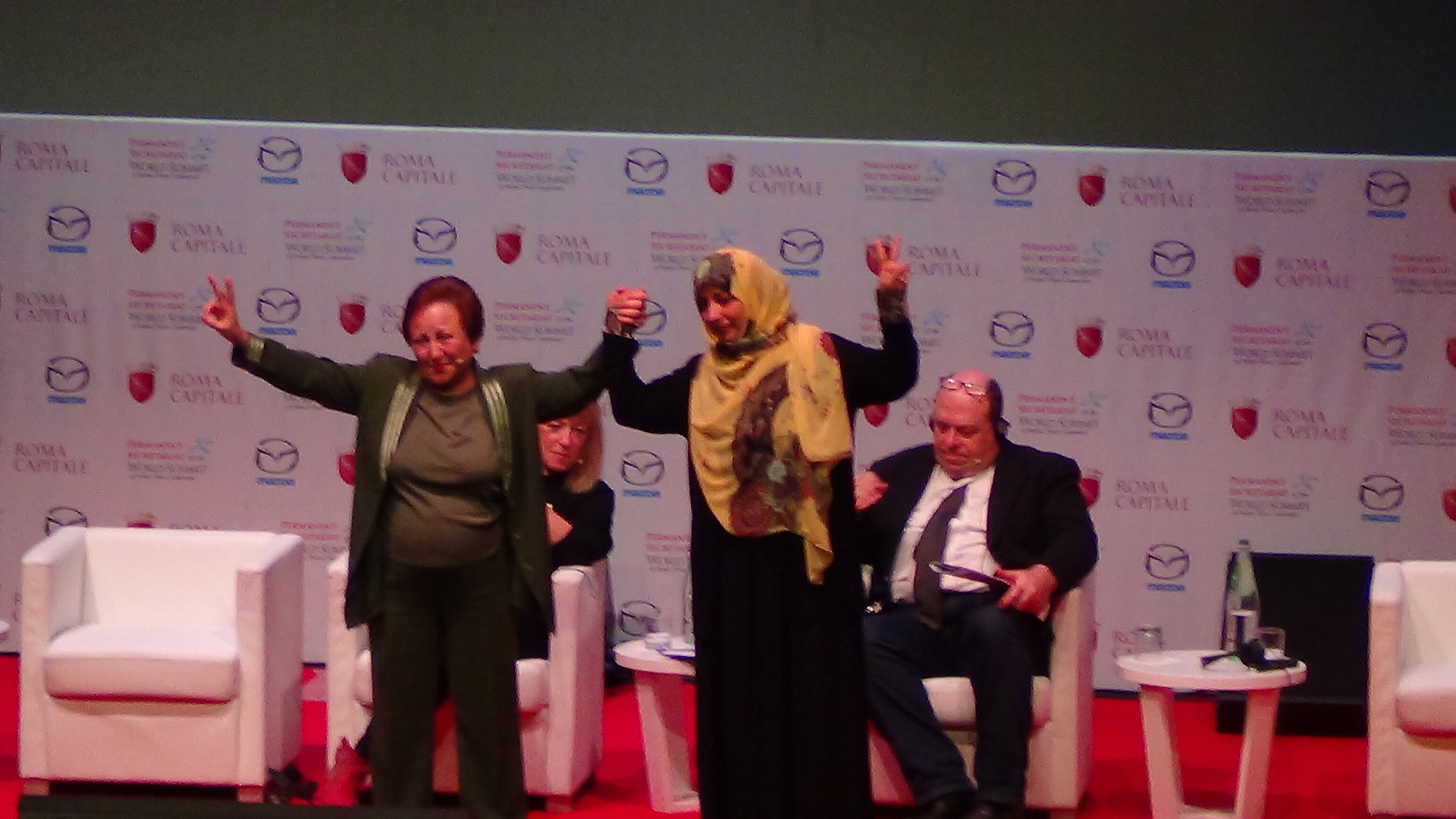 DR. SHRIN EBADI FROM IRAN & YEMENI JOURNALIST-TAWAKKUL KARMAN BOTH 2011 NOBEL LAUREATES OF PEACE FOR WOMEN & CHILDREN'S RIGHTS.JPG