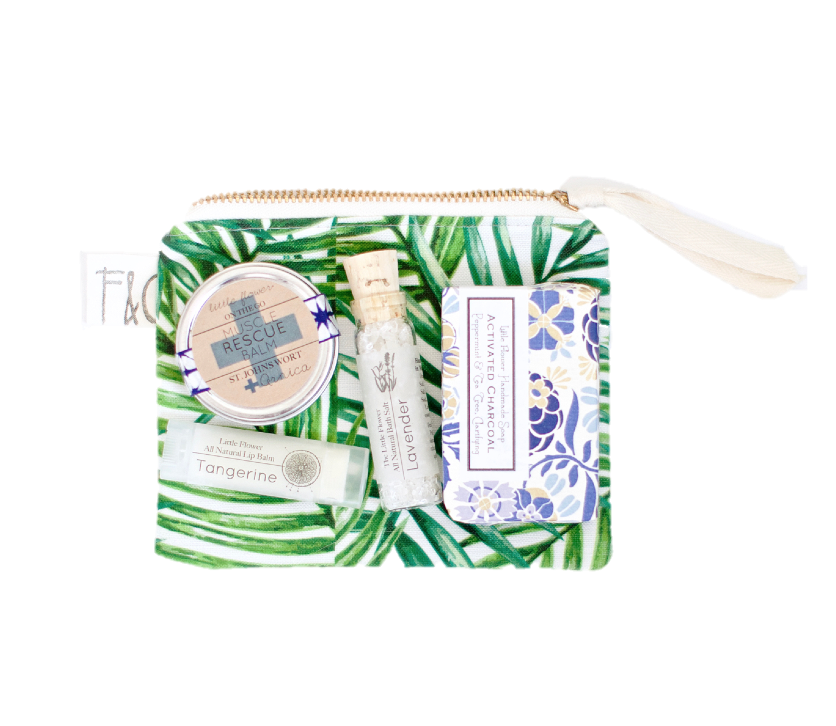 Handmade Travel Cosmetic Pouch and Spa Gift Set