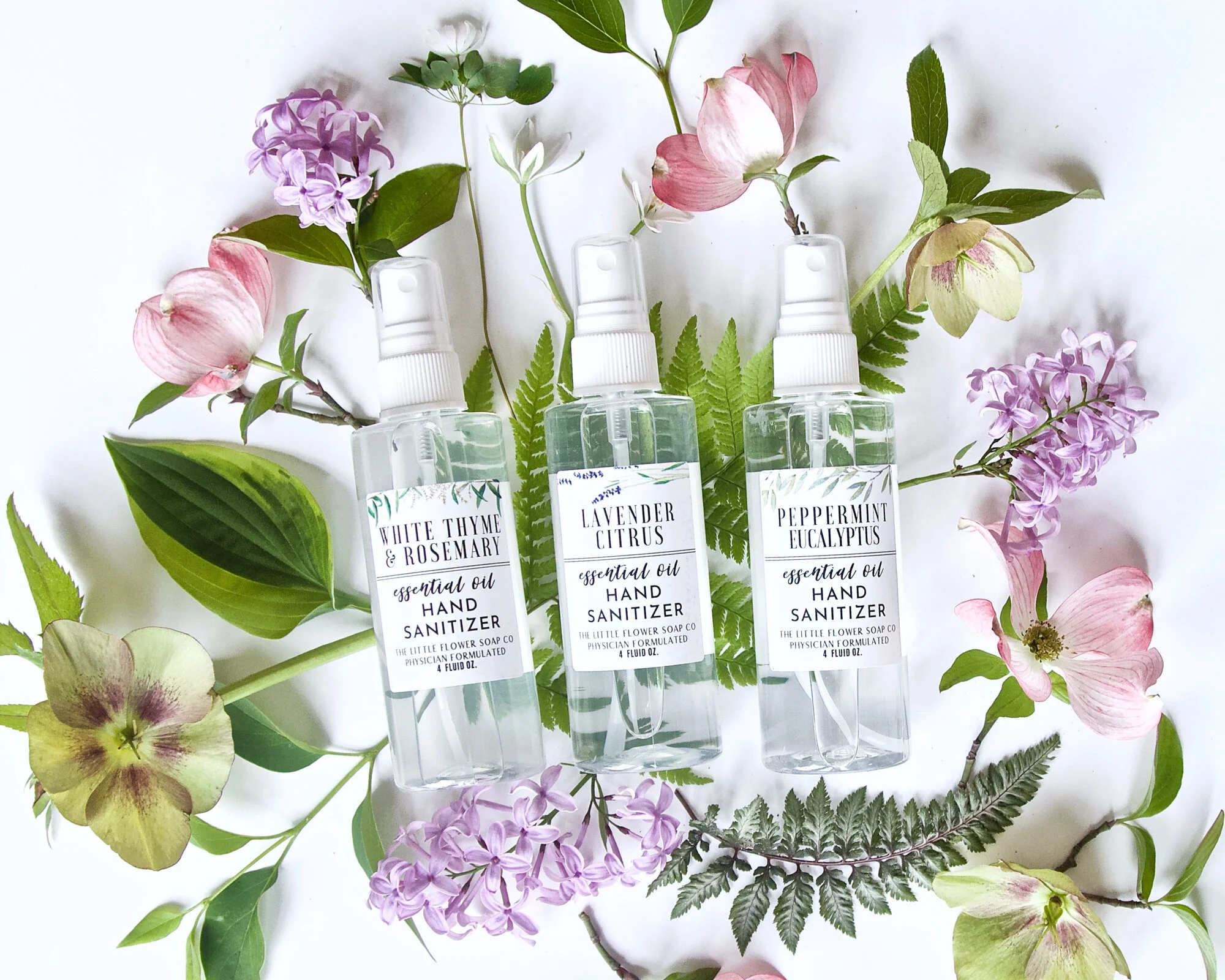 Gift Box of 3 Hand Sanitizer Sprays 80 Alcohol Essential Oil Scent Blends