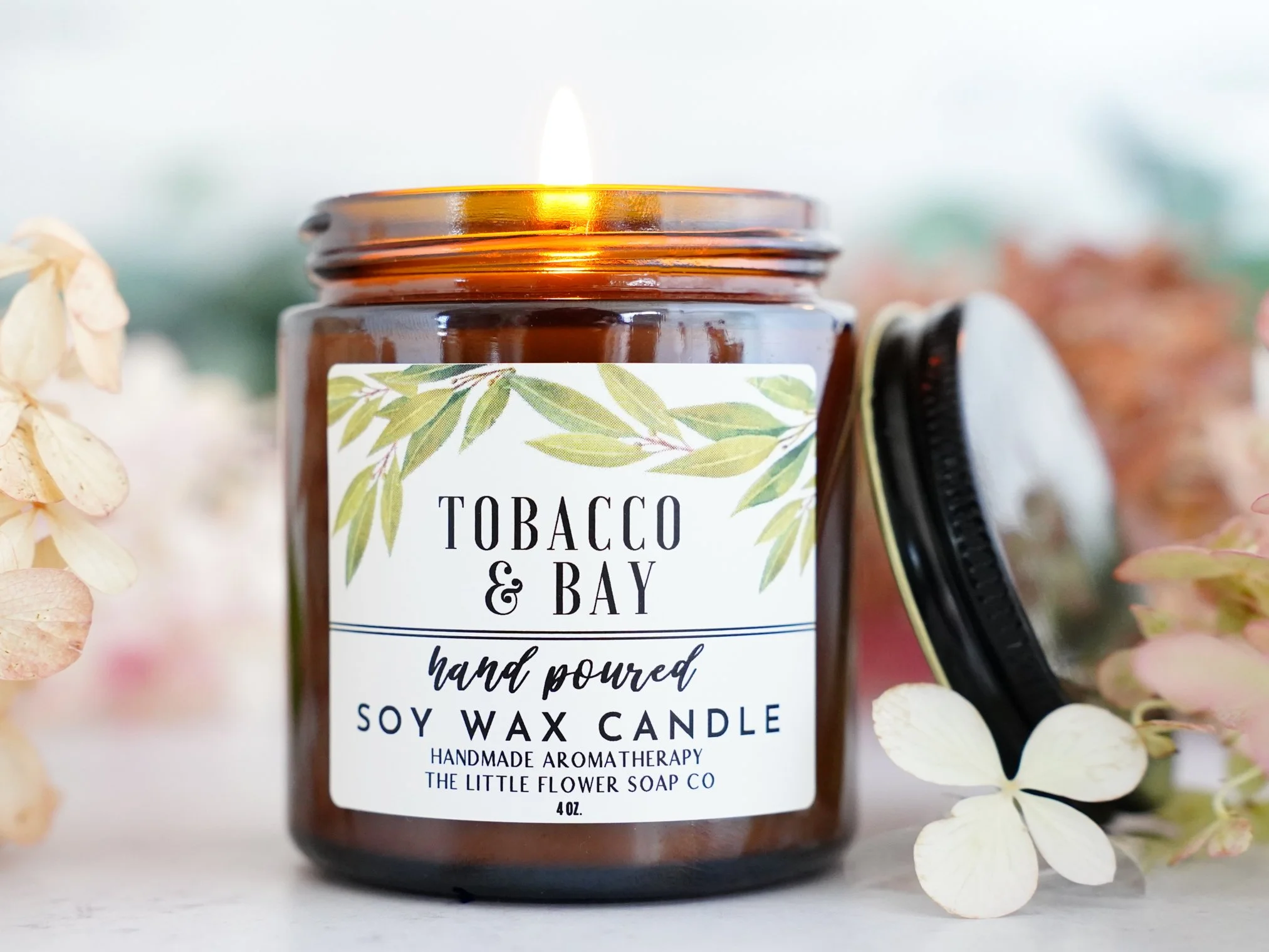 Tobacco and Bay 4oz Soy Wax Candle