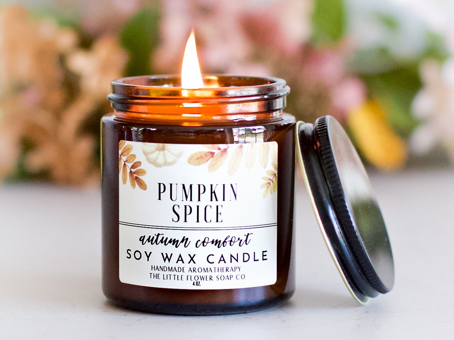 Pumpkin Spice Scented Holiday Candle, Soy Wax Candles for The Home Scented  with Phthalate Free Oils, 3.5 x 3 inch, 8.8 oz, 37 Hour Burn Time Fall
