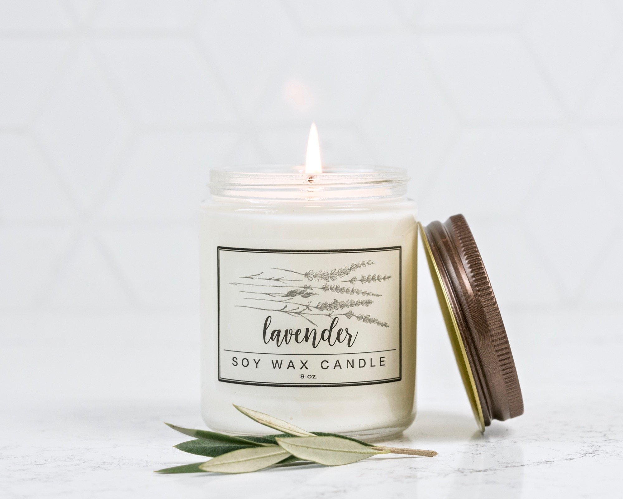 Lavender Essential Oil 8oz Soy Wax Candle