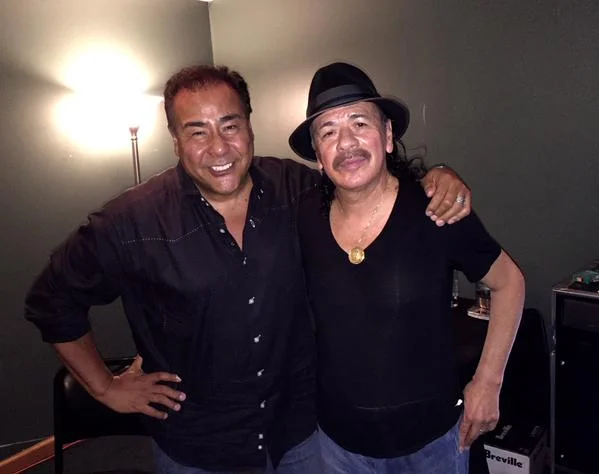 Hanging out with my musical hero, Carlos Santana. 