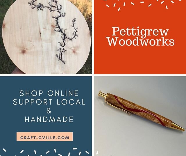 Visit @pettigrewwoodworks and check out his beautiful woodworking designs.  Shop online here 👉🏼 https://www.pettigrewwoodworks.com