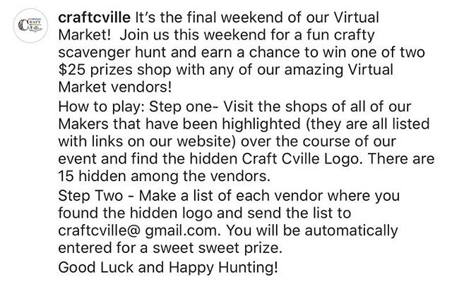 We&rsquo;ll be drawing TWO WINNERS TOMORROW!  So you still have time today to complete the hunt!