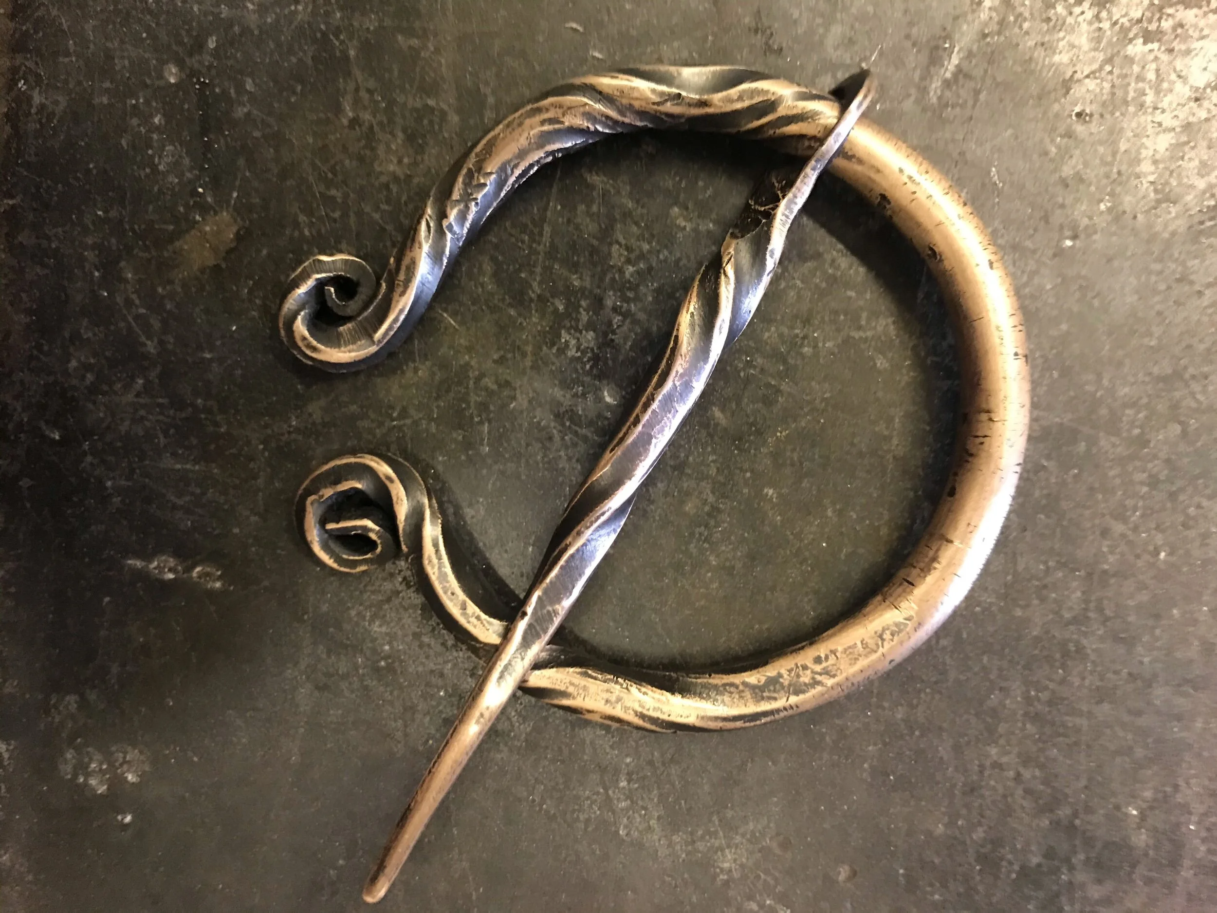 Hand Forged Bronze Viking Cloak Pin