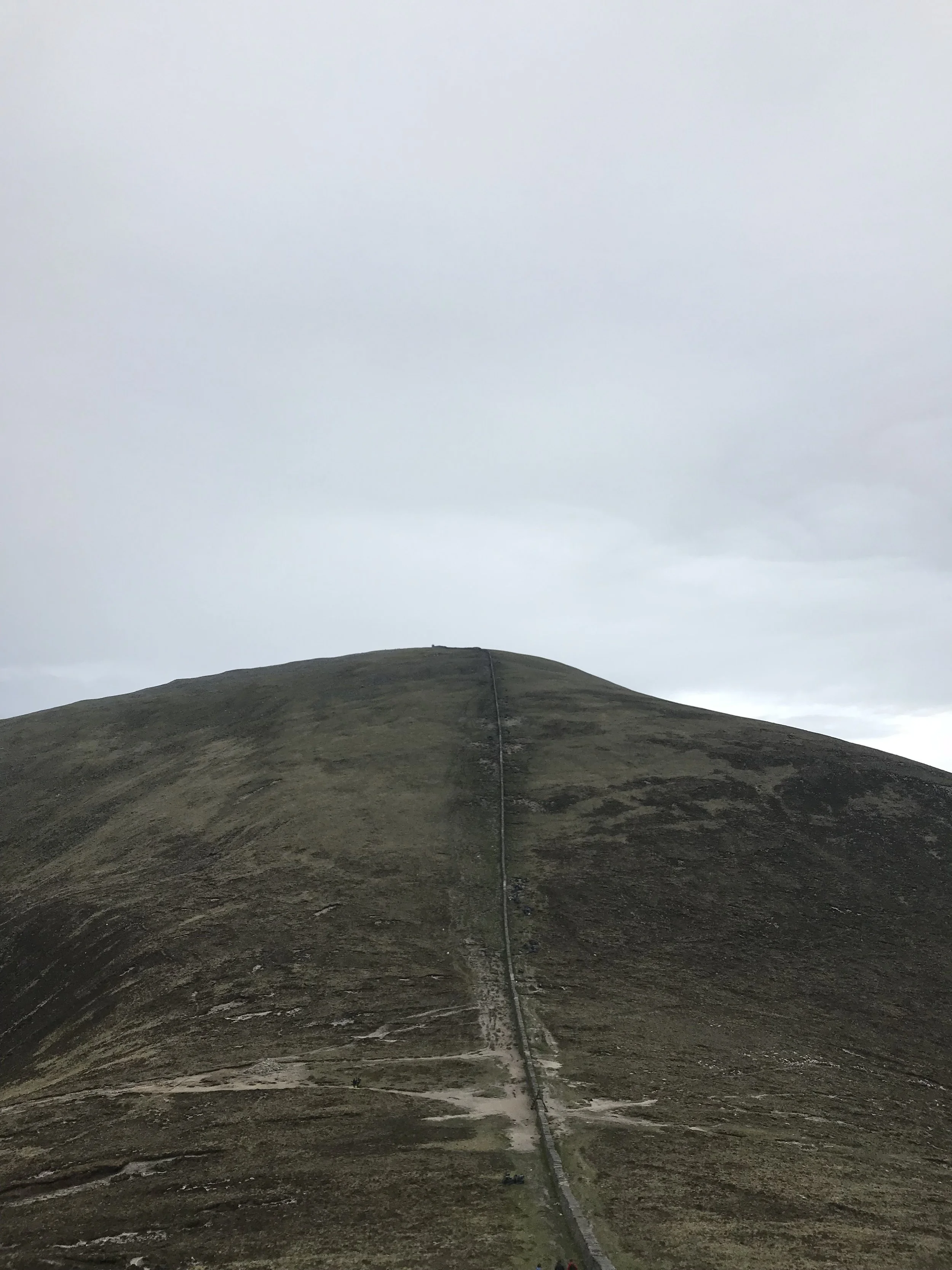 18.07pm - How was I going to make it to the top? This was the view of Donard (850m) as we descended down Commedagh. Almost 12 hours of walking.